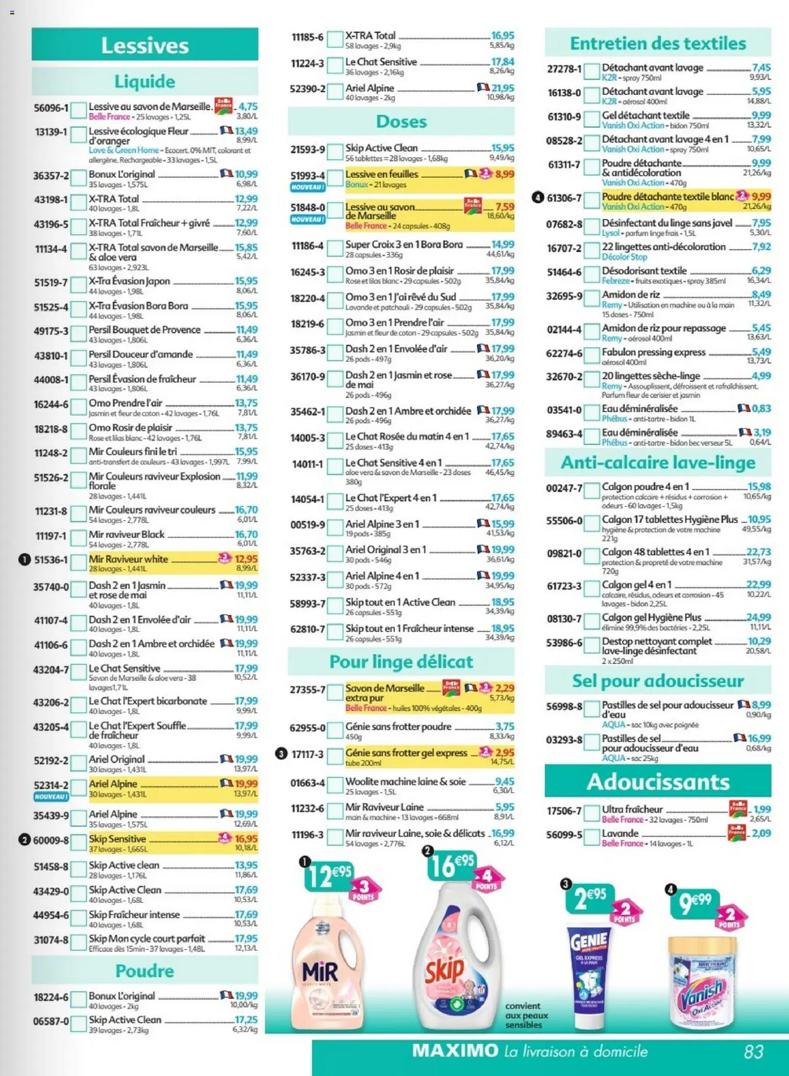 {H1} | Page: 83 | Produits: Savon de marseille, Persil, Poudre, Désodorisant