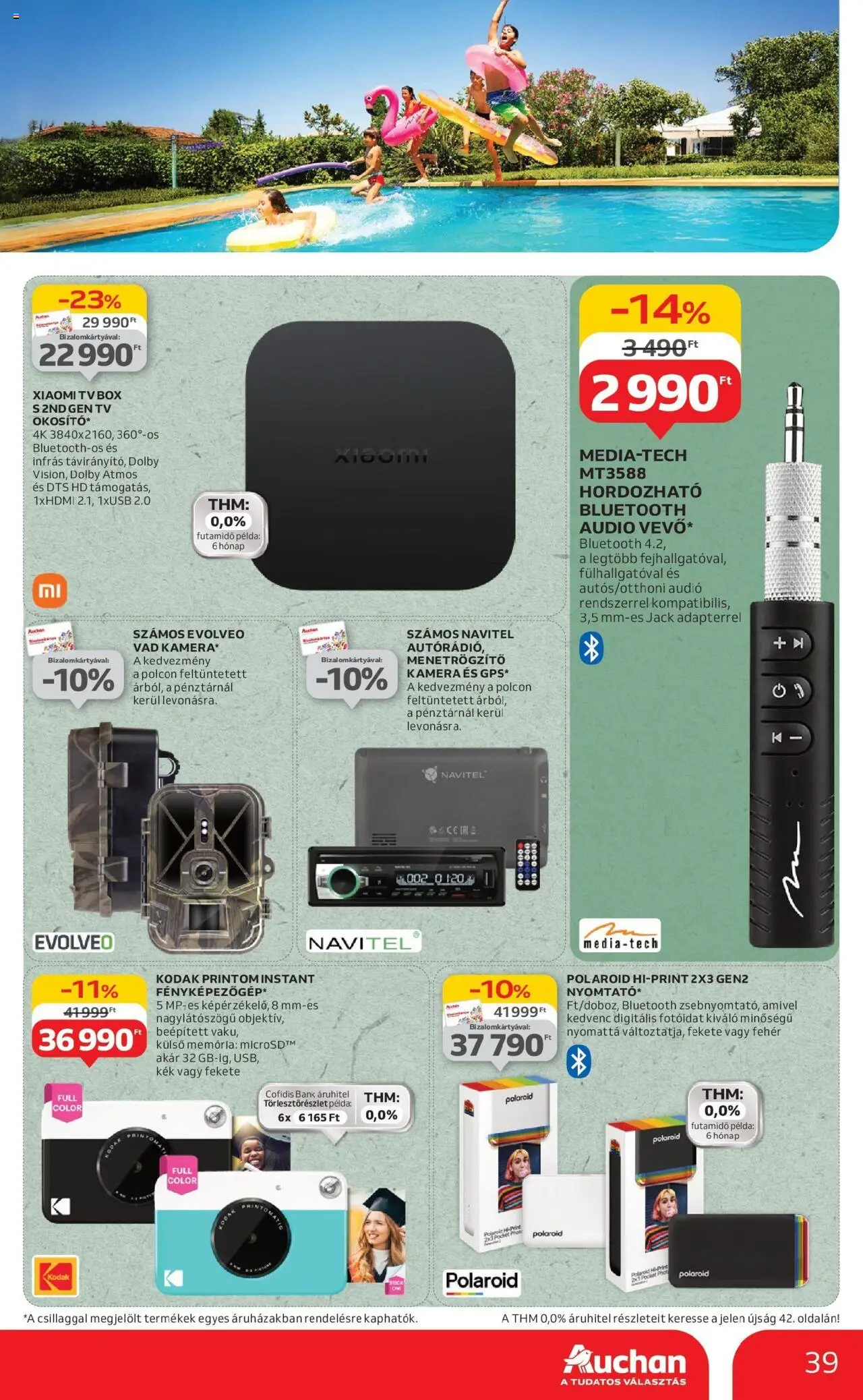 Auchan akciós ujság - amely érvényes a következő dátumtól: 12.06.2025 | Oldal: 39 | Termékek: Nyomtató, Audio, TV, Xiaomi