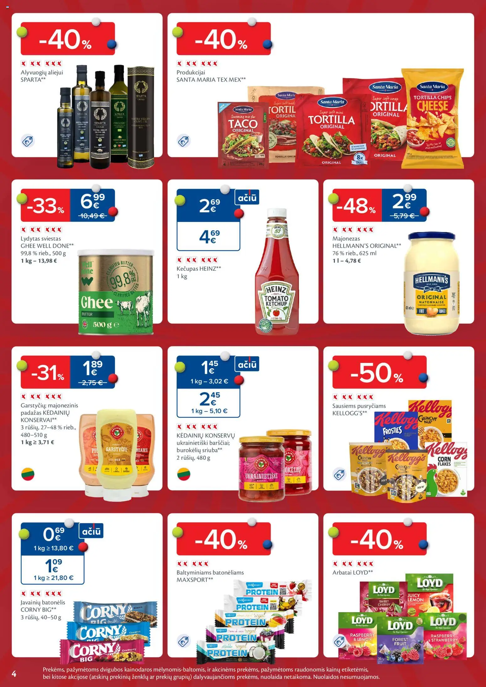 MAXIMA akcijos nuo 03.02.2026 | Puslapis: 4 | Prekių: Sviestas, Aliejus, Arbata, Kečupas