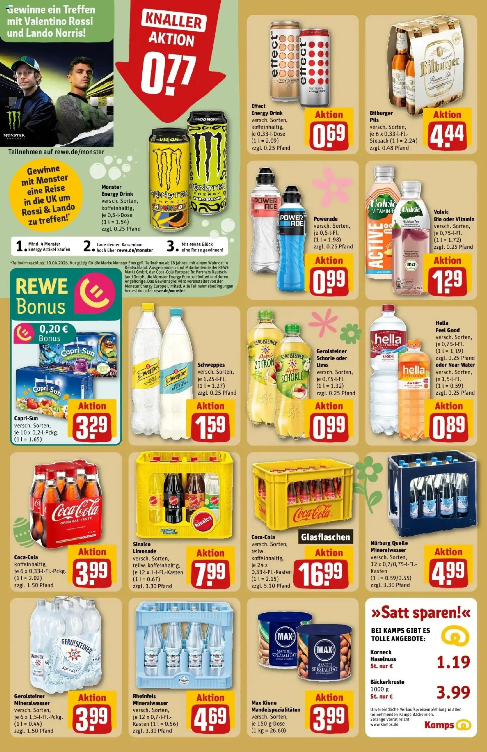 Rewe Prospekt Mönchengladbach / Wickrath	 – gültig ab 30.03.2026 | Seite: 16 | Produkte: Energy, Äpfel, Limonade, Hella