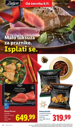 Deluxe pečurke, Lisičarke ili mešavina 7 vrsta pečuraka 250/350 g - pregled Lidl kataloga - važi od 06.11.2025 | Strana: 14