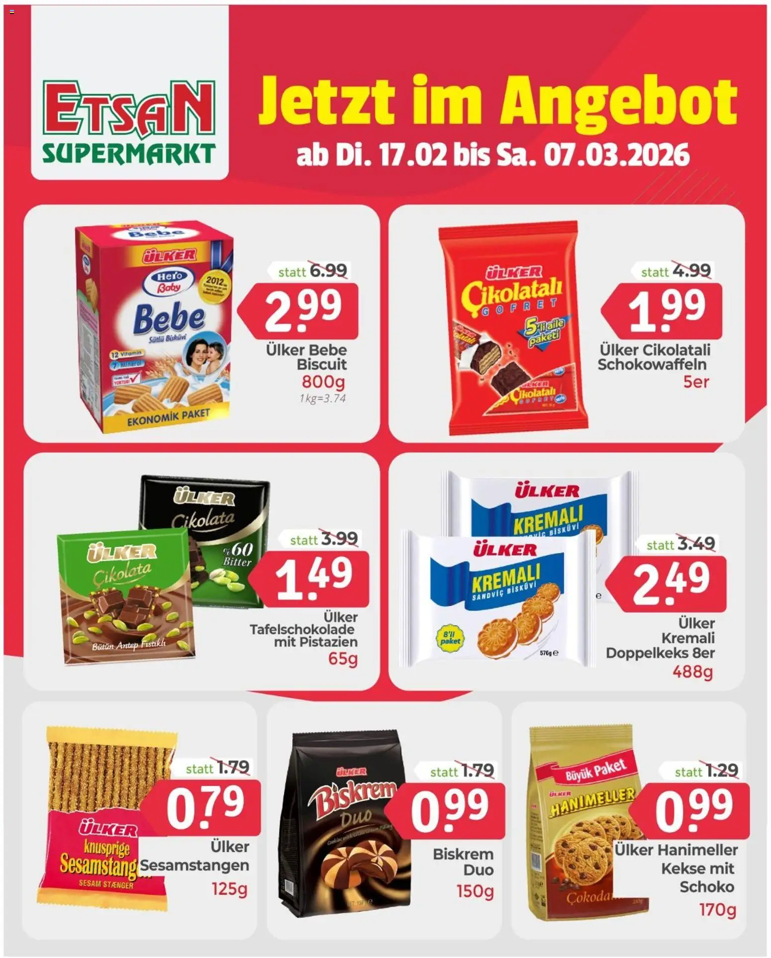 ETSAN Flugblatt gültig ab 17.02.2026 | Seite: 1 | Produkte: Kekse