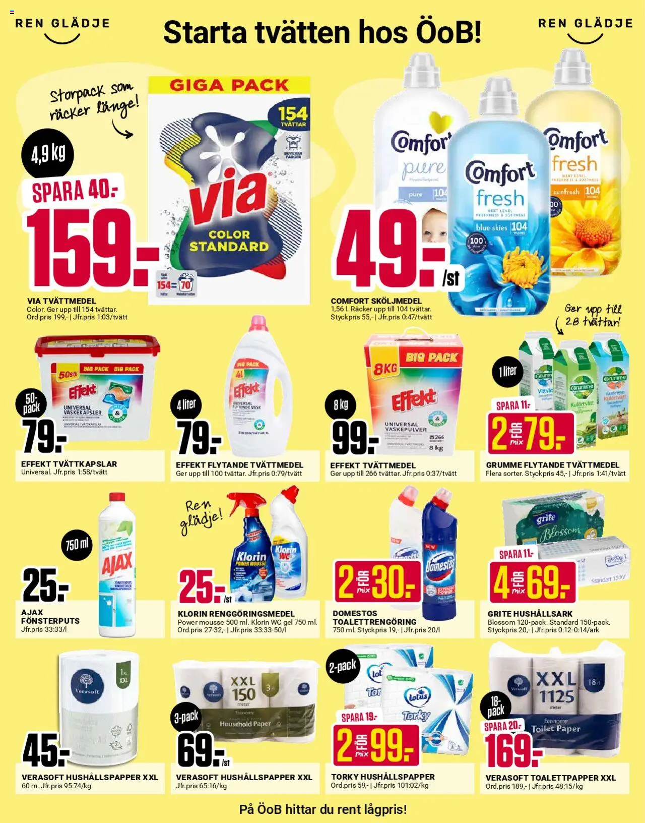 ÖoB reklamblad aktuell från 25.08.2025 | Sida: 3 | Produkter: Sköljmedel, Toalettpapper, Hushållspapper, Tvättkapslar