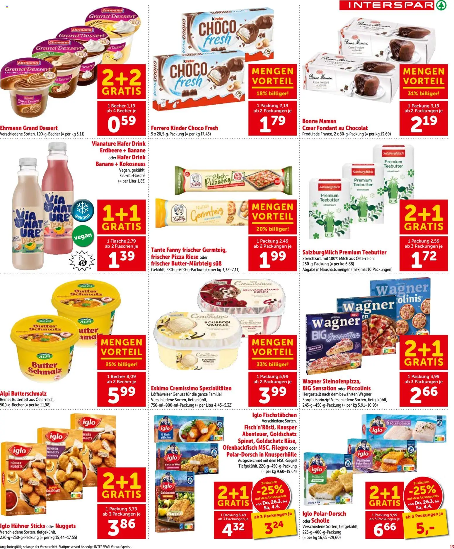 Interspar Flugblatt - Salzburg gültig ab 26.03.2026 | Seite: 15 | Produkte: Dolce gusto kapszula, Milch, Butter, Pizza