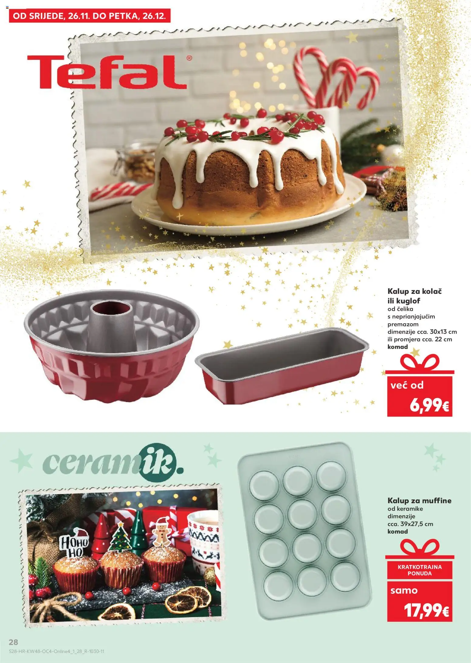 Kaufland HR akciós ujság - amely érvényes a következő dátumtól: 26.11.2025 | Oldal: 28 | Termékek: Tefal, Kuglóf