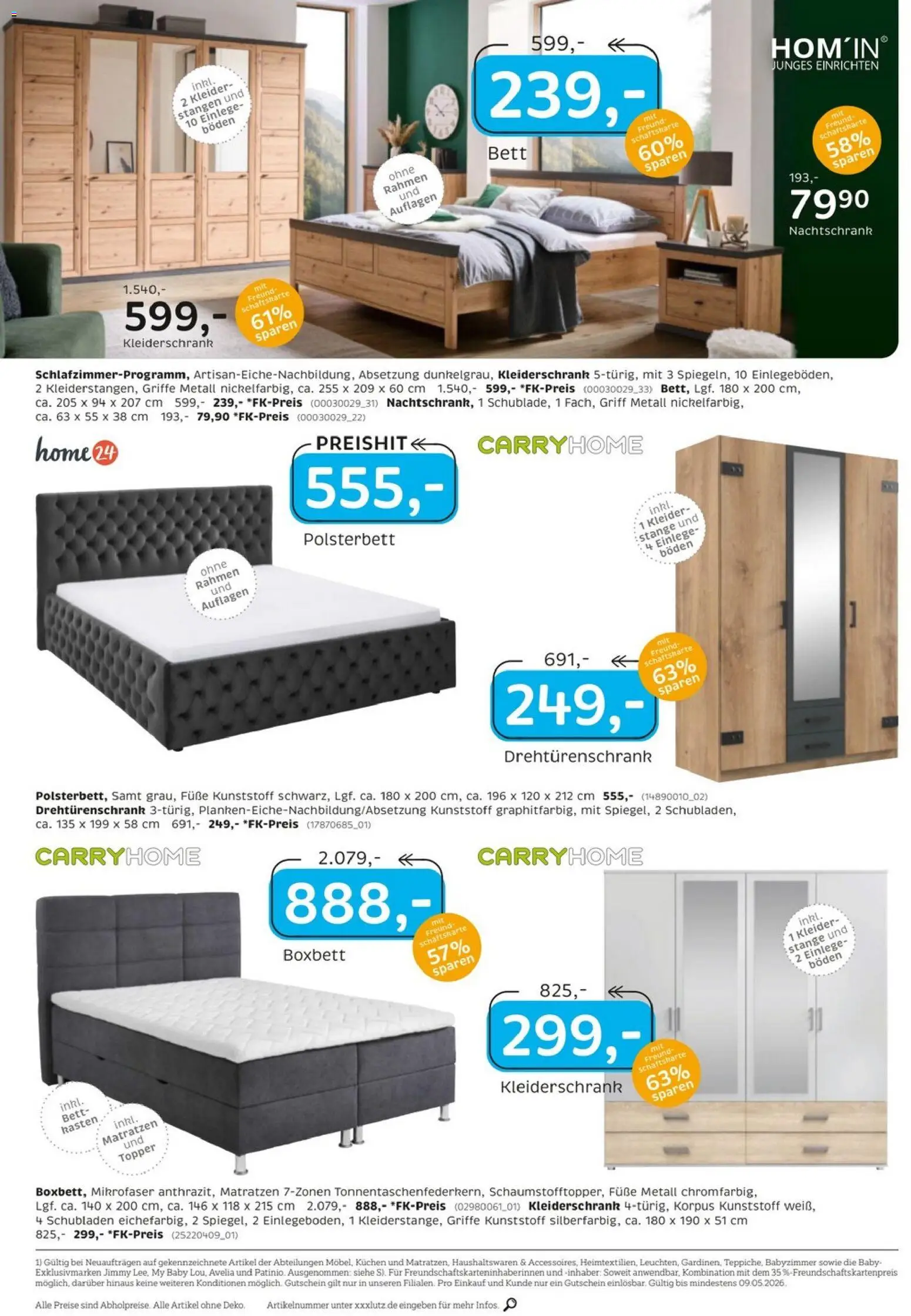 XXXLutz Junges Wohnen – gültig ab 25.04.2026 | Seite: 2 | Produkte: Bett, Drehtürenschrank, Polsterbett, Kuchen