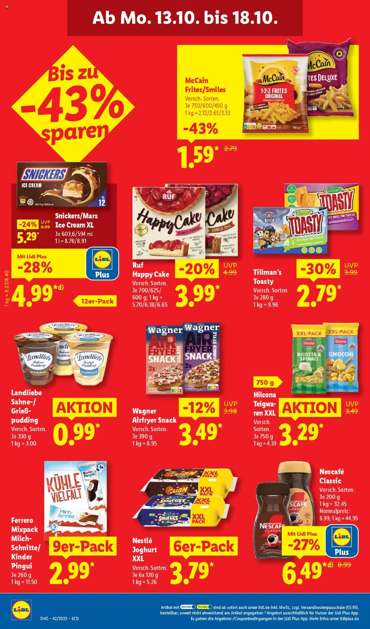 Lidl - Prospekt – gültig ab 13.10.2025 | Seite: 18 | Produkte: Ofen, Nescafe, Milch, Burger