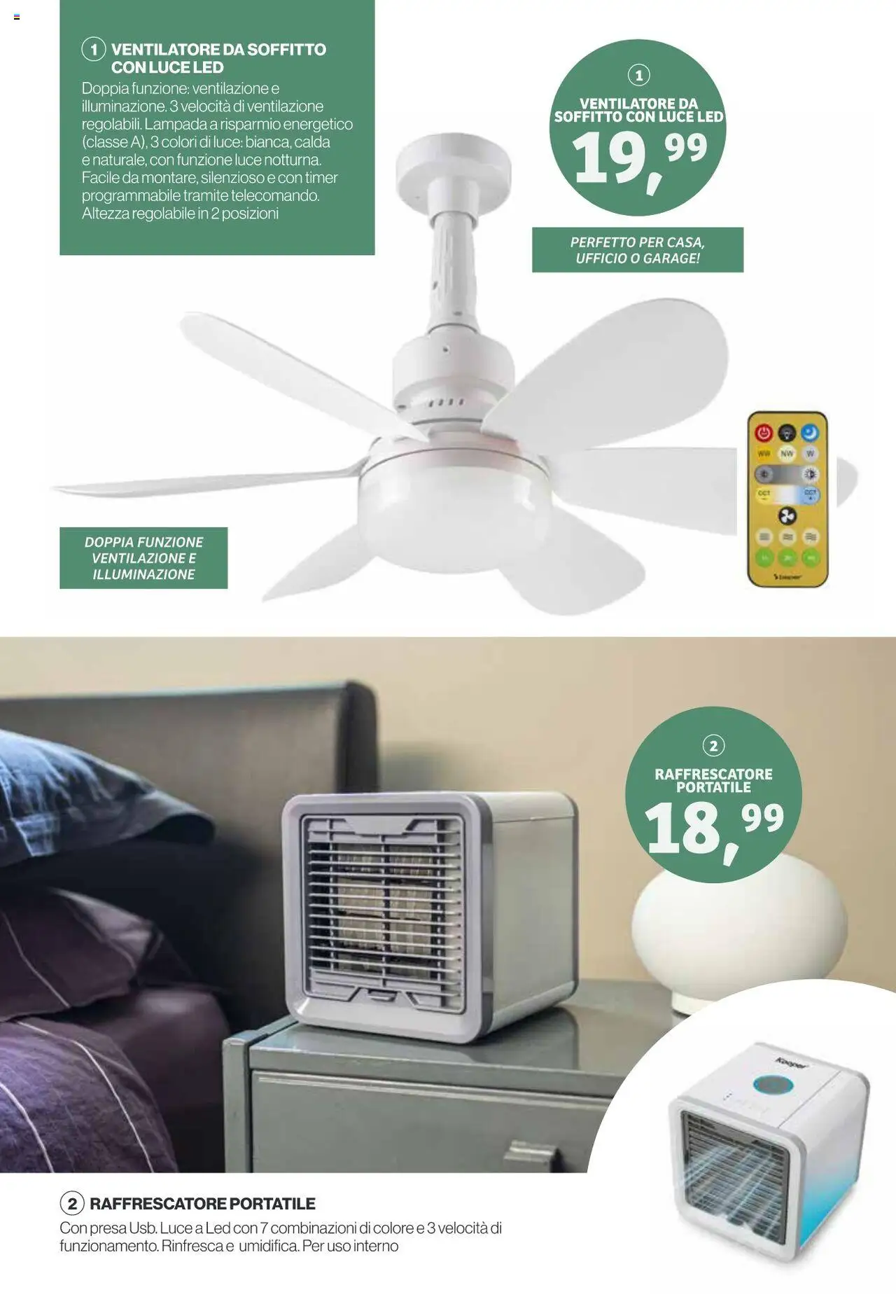 Volantino IN's del 19.05.2025 | Pagina: 8 | Prodotti: Ventilatore, Fan, Presa, Lampada