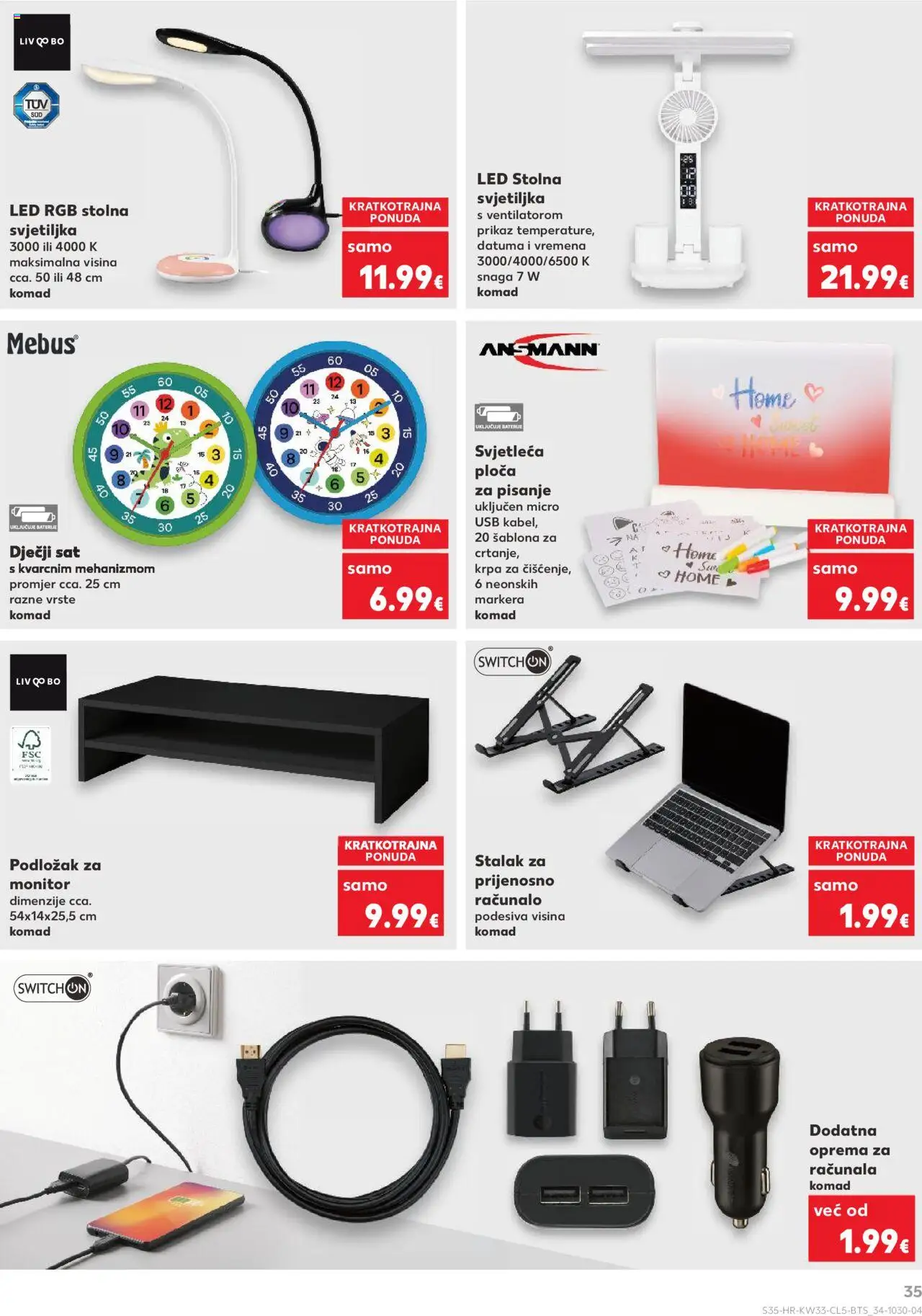Kaufland HR akciós ujság - amely érvényes a következő dátumtól: 11.08.2025 | Oldal: 35 | Termékek: Monitor, USB