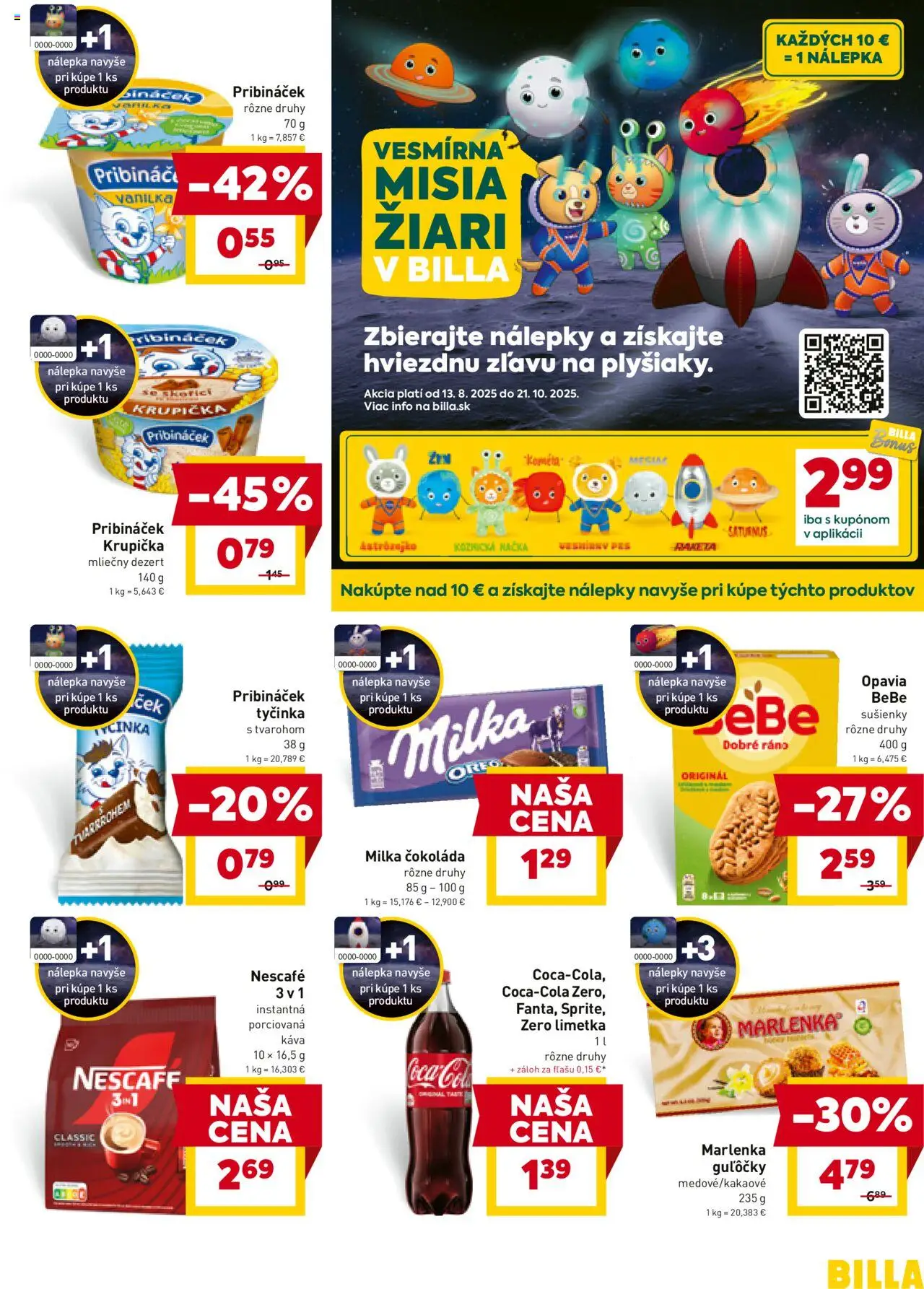 Nové Billa akcie – leták je platný od 24.09.2025 | Strana: 13 | Produkty: Limetka, Káva, Raketa, Milka