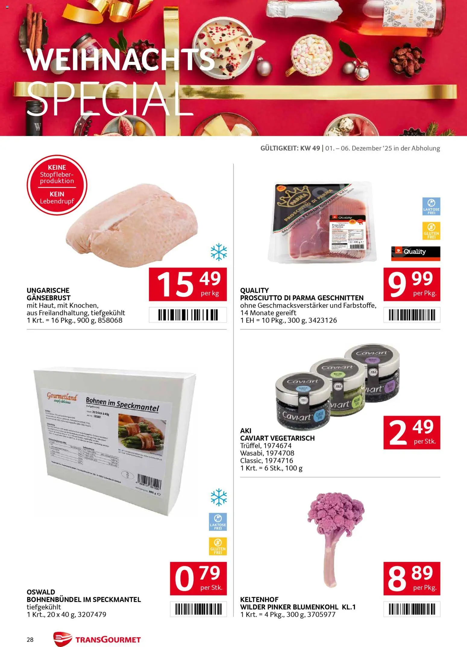 Transgourmet Flugblatt gültig ab 01.12.2025 | Seite: 28 | Produkte: Blumenkohl
