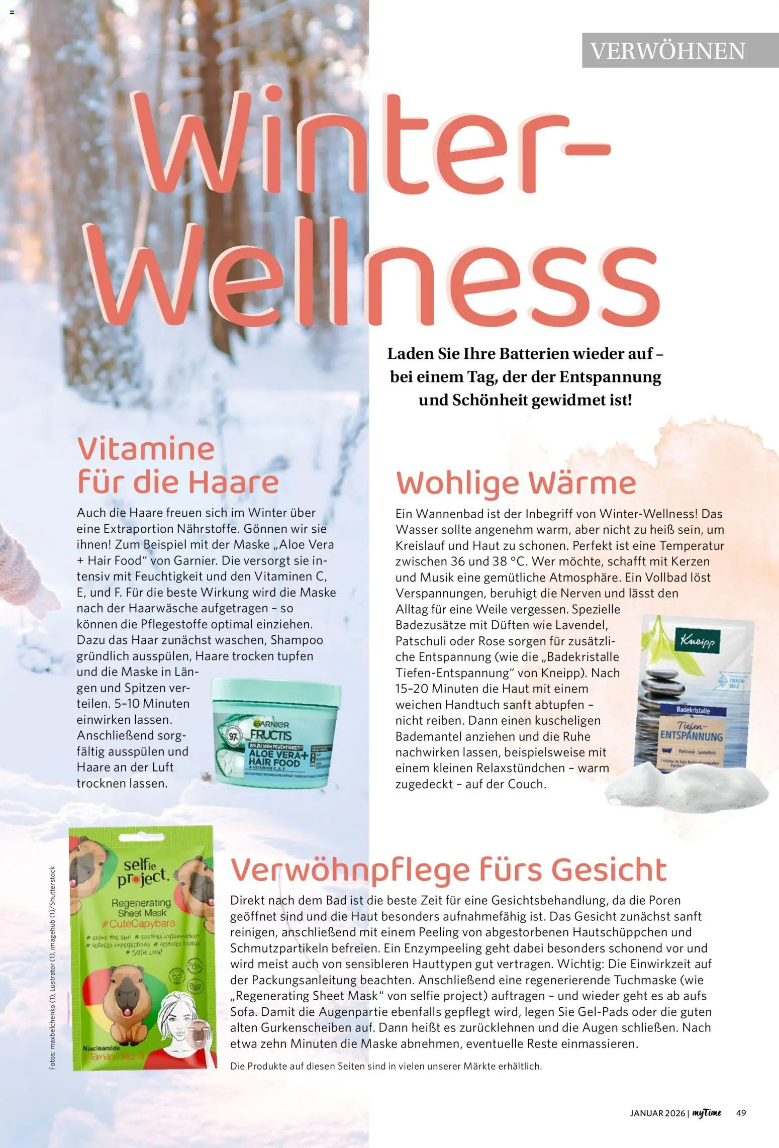 Famila Nordwest  myTime Januar 2026 – gültig ab 01.01.2026 | Seite: 49 | Produkte: Batterien, Bad, Bademantel, Tuchmaske