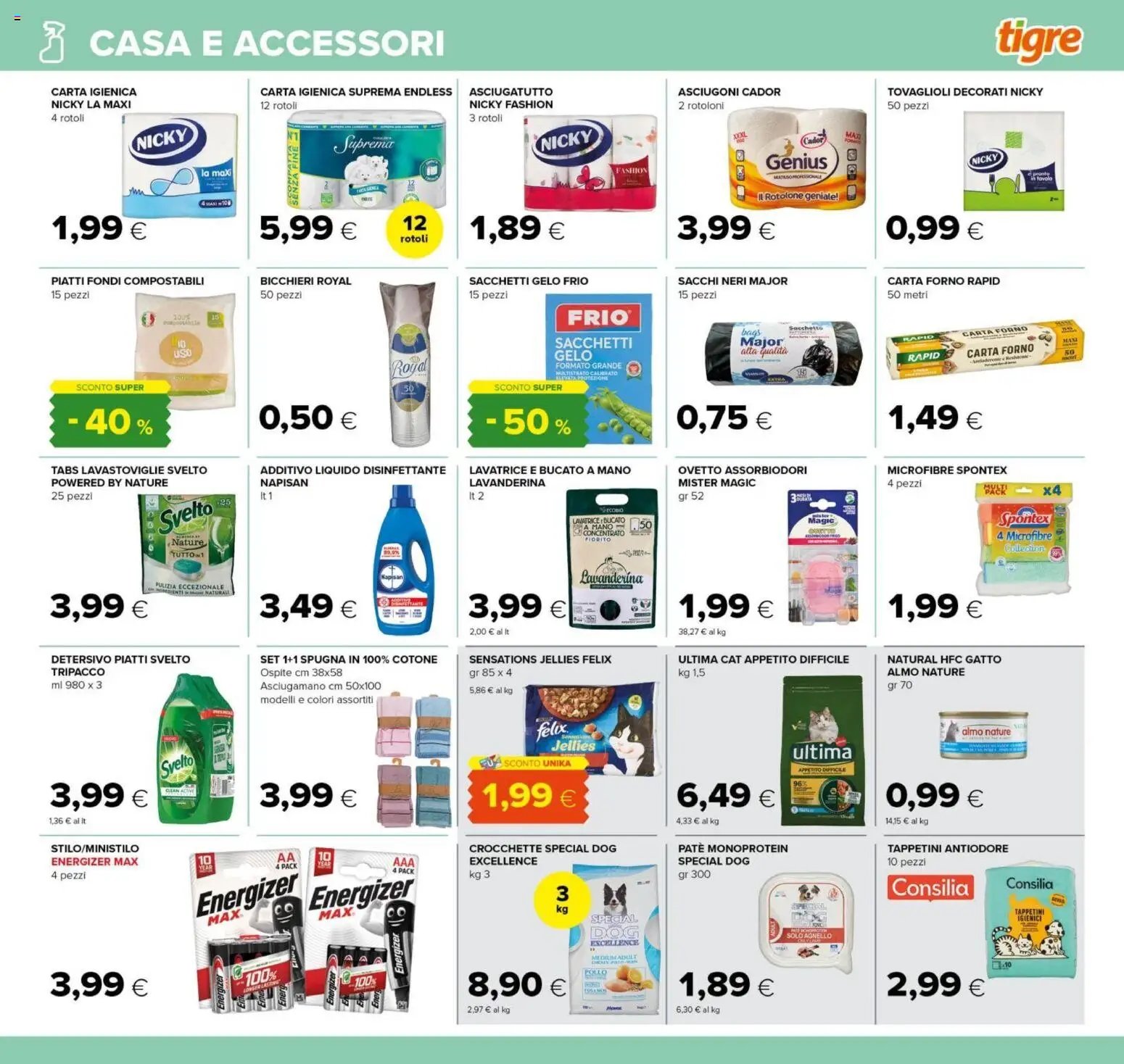 Volantino Tigre del 07.04.2026 | Pagina: 19 | Prodotti: Spugna, Paté, Lavatrice, Lavastoviglie