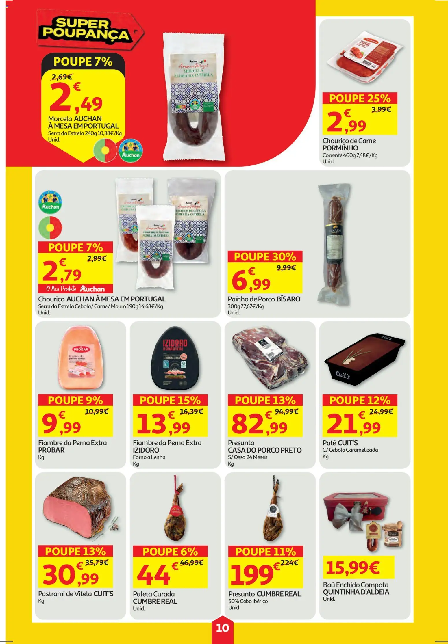 Auchan folheto │ válido de 11.12.2025 | Página: 10 | Produtos: Mesa, Chouriço, Carne, Compota