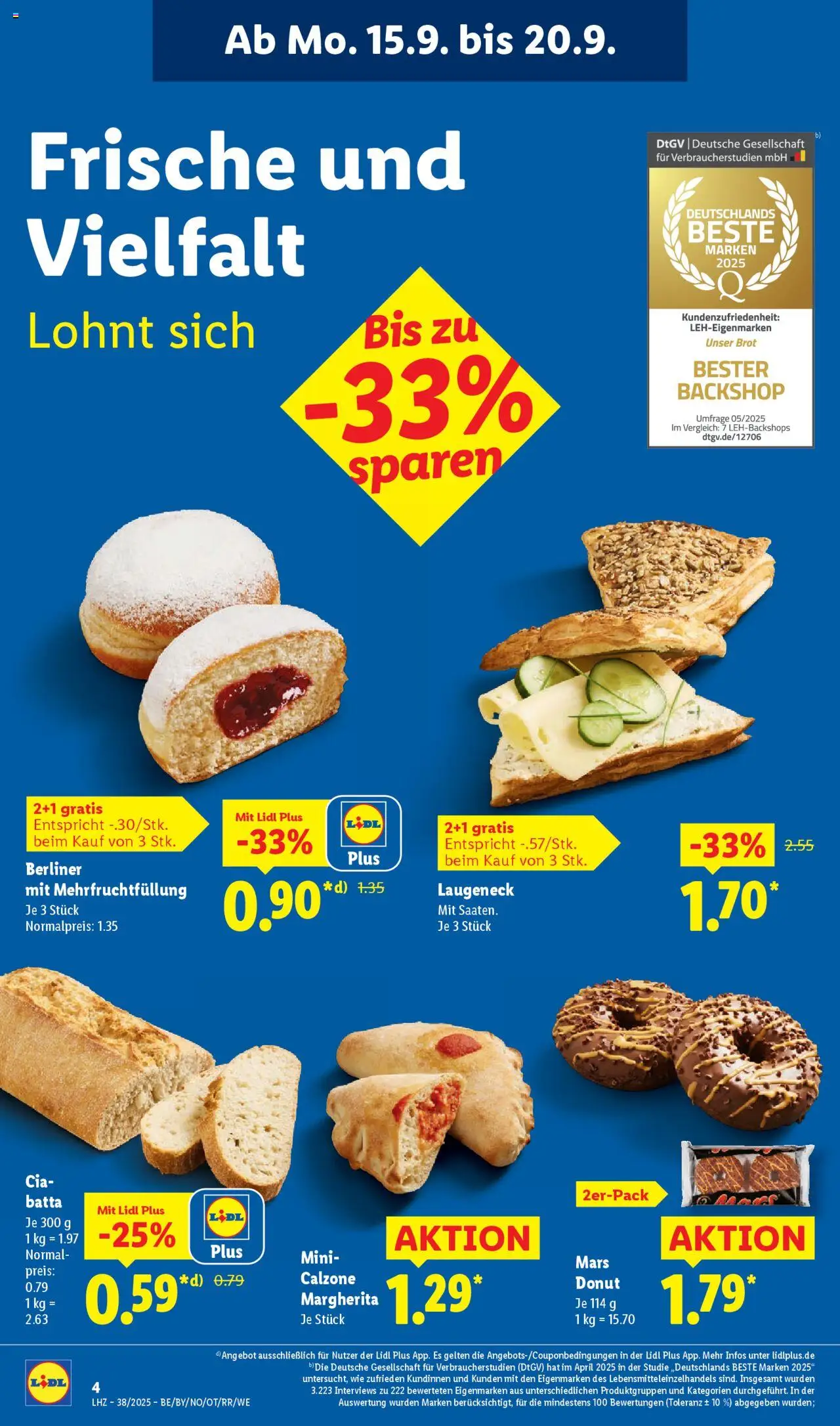 Lidl Prospekt Aarbergen – gültig ab 15.09.2025 | Seite: 8 | Produkte: Berliner, Mars, Brot