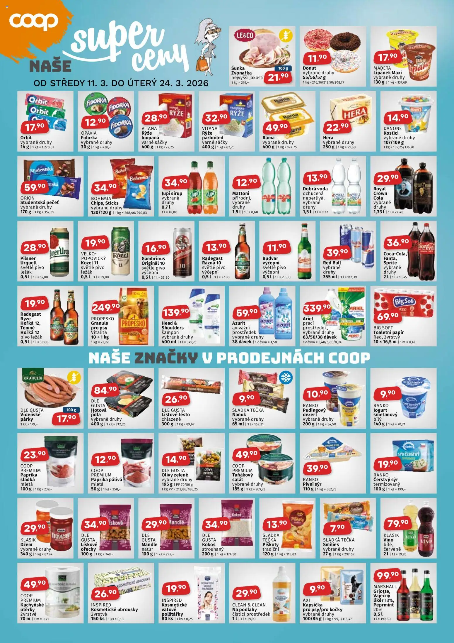 Coop leták - Jihočeský region od 11.03.2026 | Strana: 2 | Produkty: Lipánek, Párky, Hera, Orion Studentská pečeť