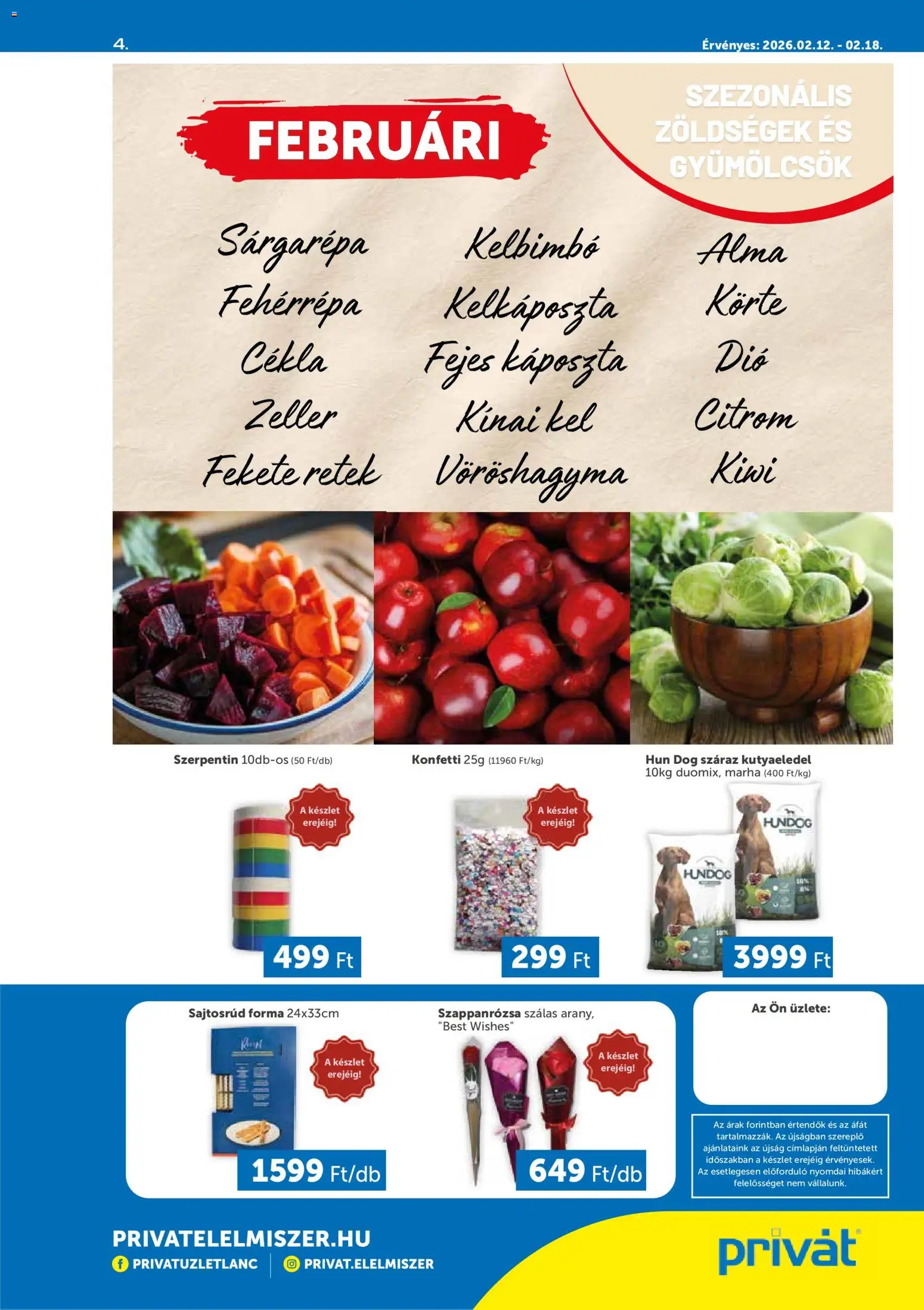 PRIVÁT akciós ujság - amely érvényes a következő dátumtól: 12.02.2026 | Oldal: 4