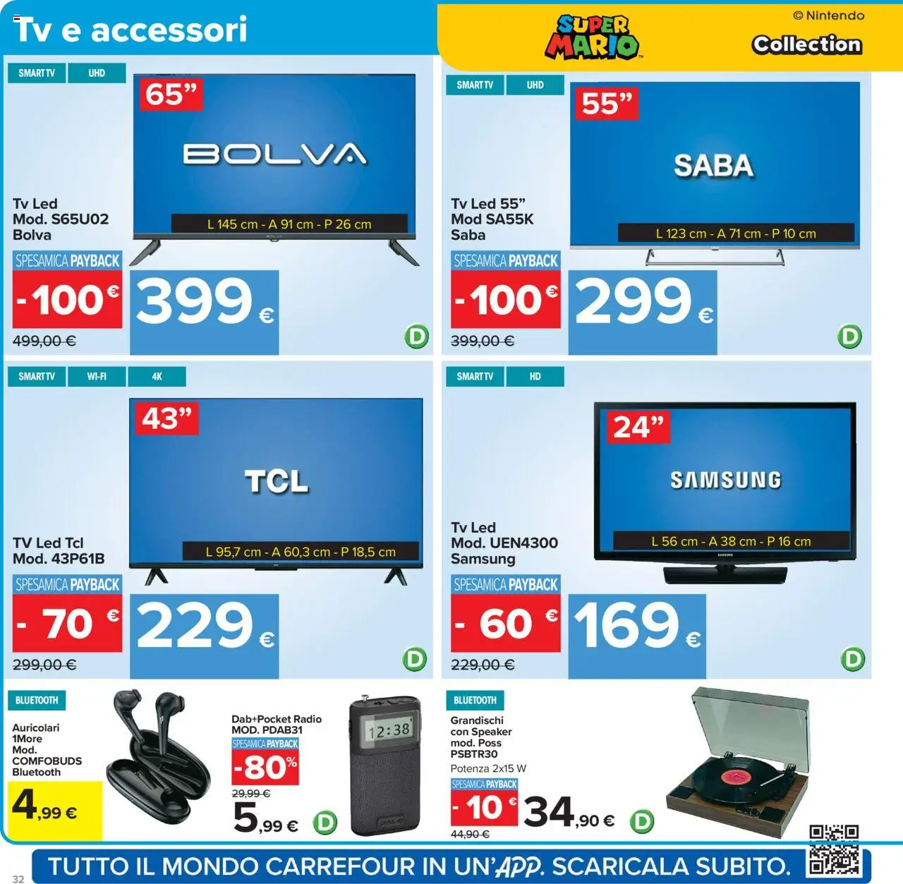 Volantino Carrefour del 10.10.2025 | Pagina: 32 | Prodotti: Tv samsung, TV, Radio, Speaker