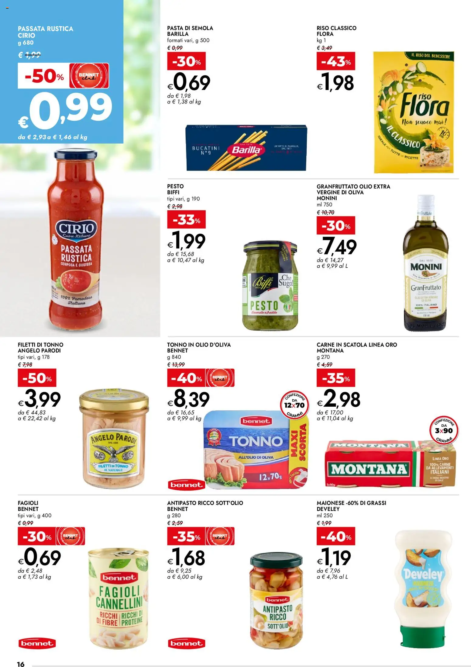 Volantino bennet del 02.04.2026 | Pagina: 16 | Prodotti: Riso, Olio, Pasta, Sugo