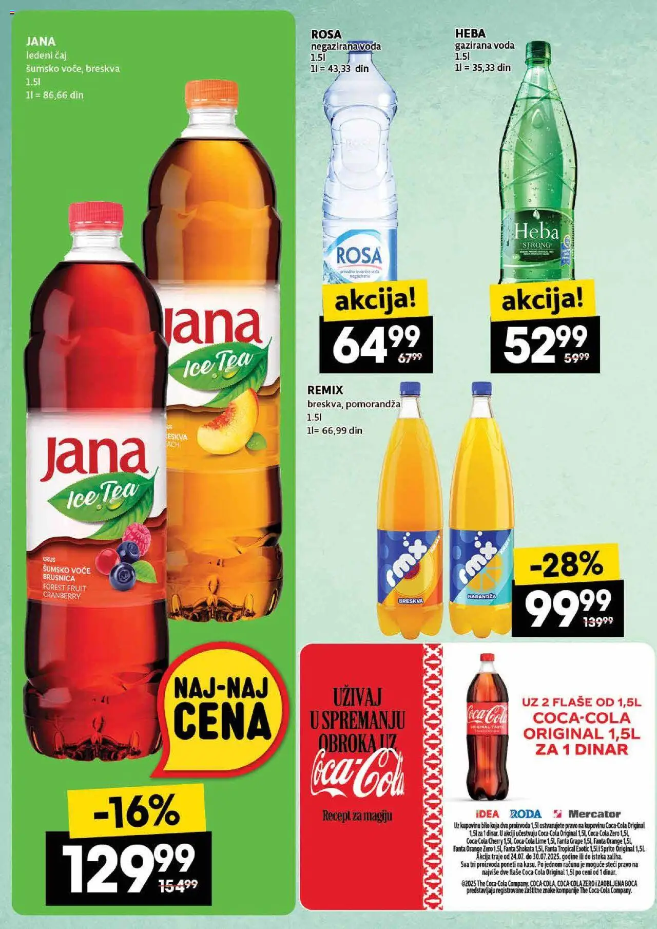 Idea katalog - važi od 24.07.2025 | Strana: 38 | Proizvode: Coca Cola, Voda, Pomorandza, Čaj