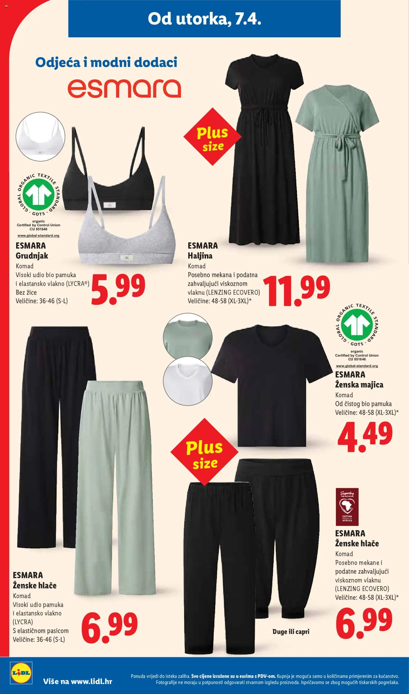 Lidl katalog | vrijedi od 07.04.2026 | Stranica: 32 | Proizvodi: Odjeća, Majica, Hlače, Grudnjak