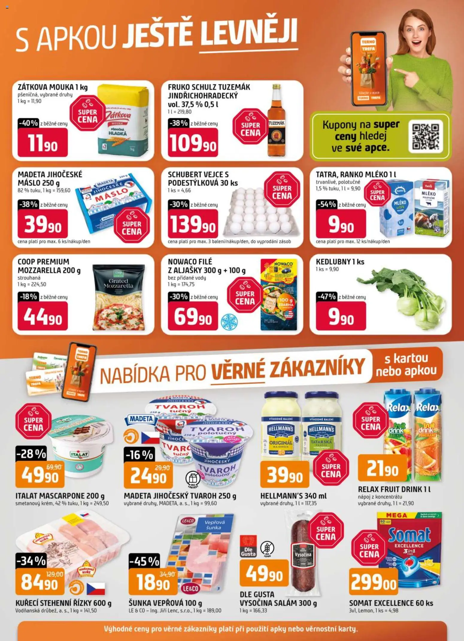 Trefa leták od 25.03.2026 | Strana: 16 | Produkty: Mléko, Vejce, Salám, Somat