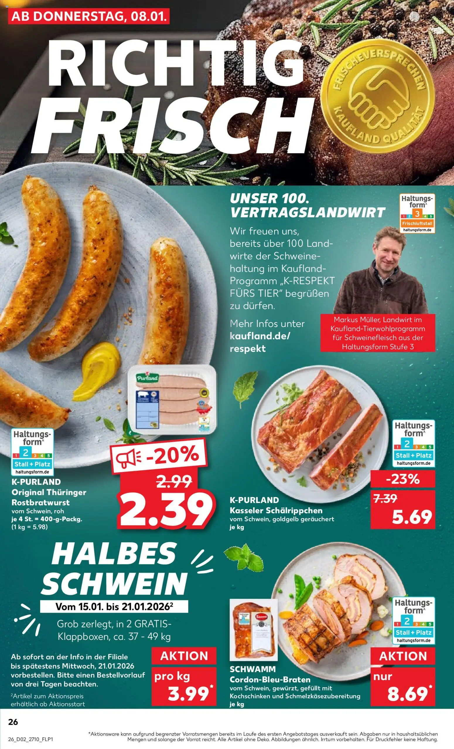 Kaufland prospekt Zeitz	 – gültig ab 08.01.2026 | Seite: 26 | Produkte: Schweinefleisch