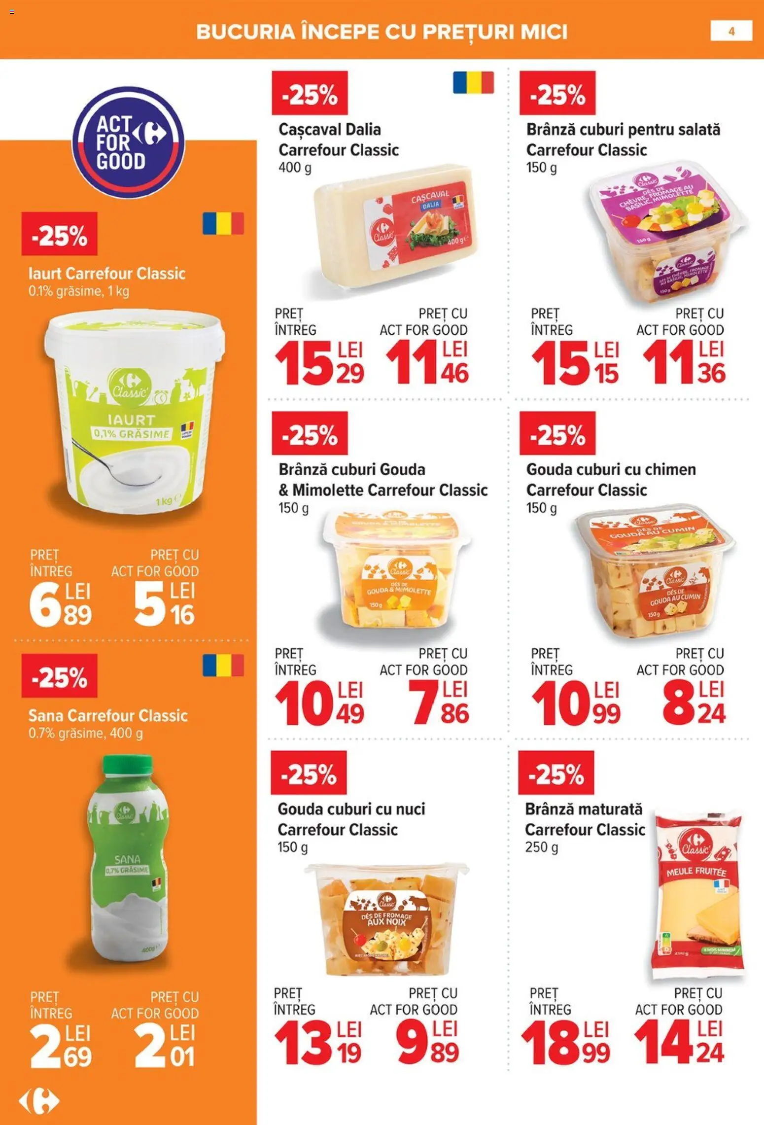 Noul catalog Carrefour – valabil de la 08.01.2026 | Pagină: 4 | Produse: Mici, Brânză, Nuci, Salată