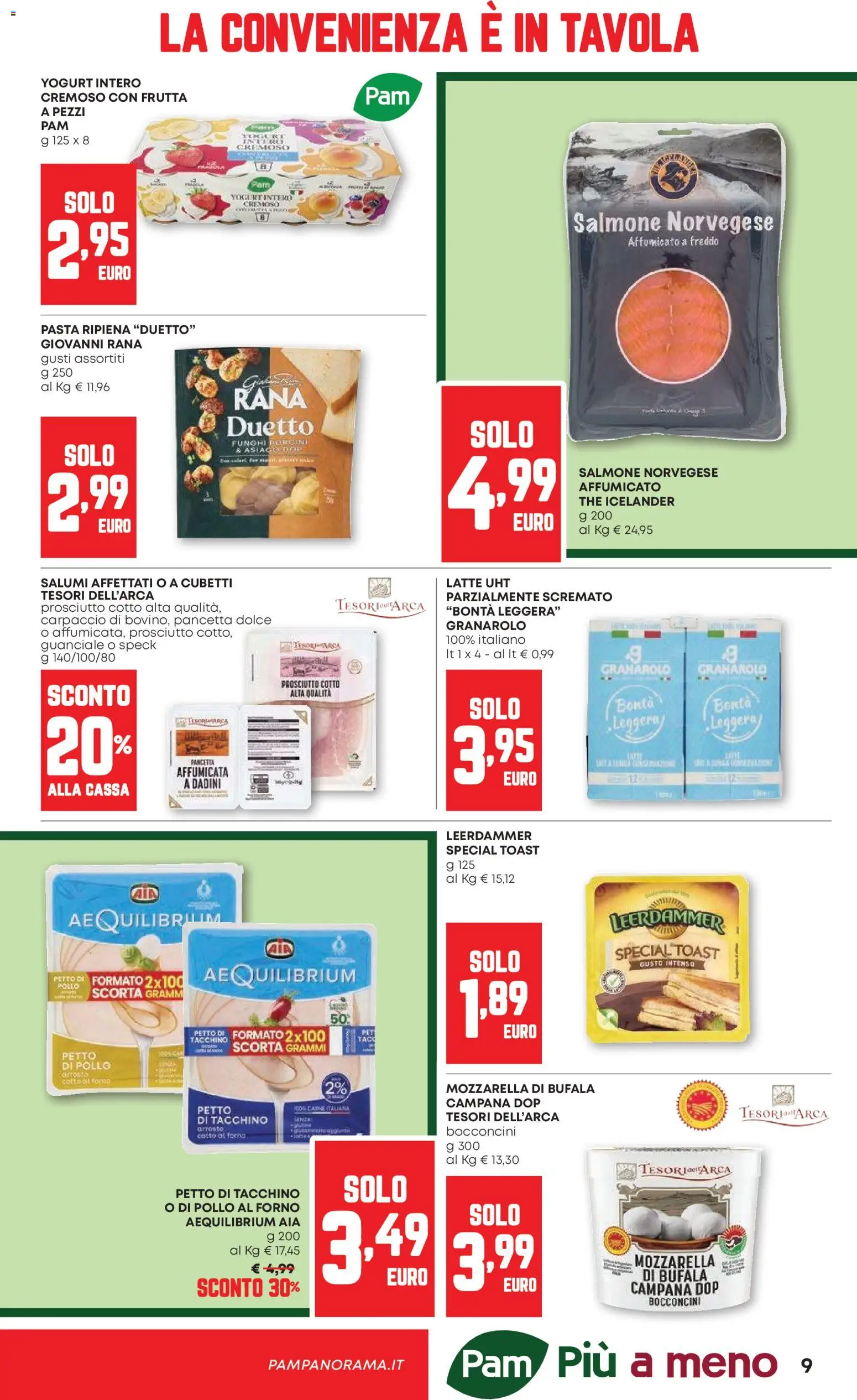Volantino PAM del 07.04.2026 | Pagina: 9 | Prodotti: Salmone, Frutta, Forno, Guanciale