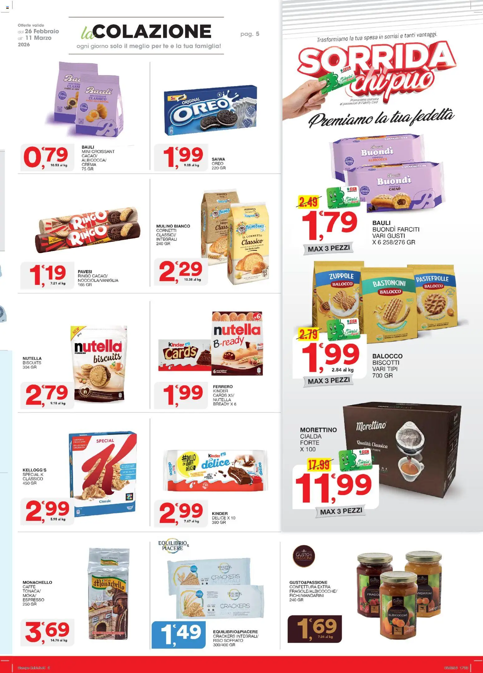 Volantino SISA del 26.02.2026 | Pagina: 5 | Prodotti: Riso, Crackers, Cacao, Albicocche