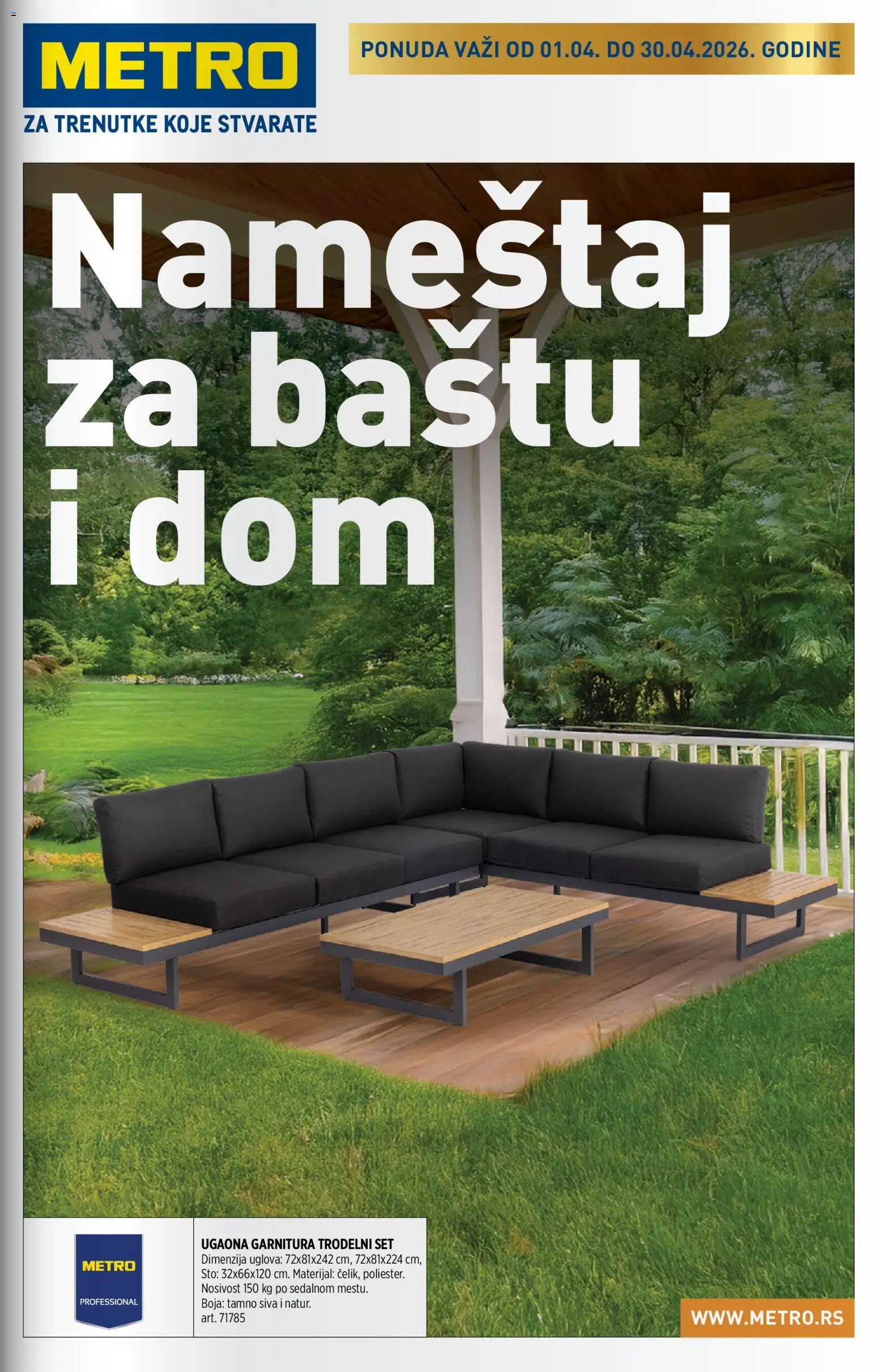 Metro katalog - važi od 01.04.2026 | Strana: 1 | Proizvode: Sto, Ugaona garnitura
