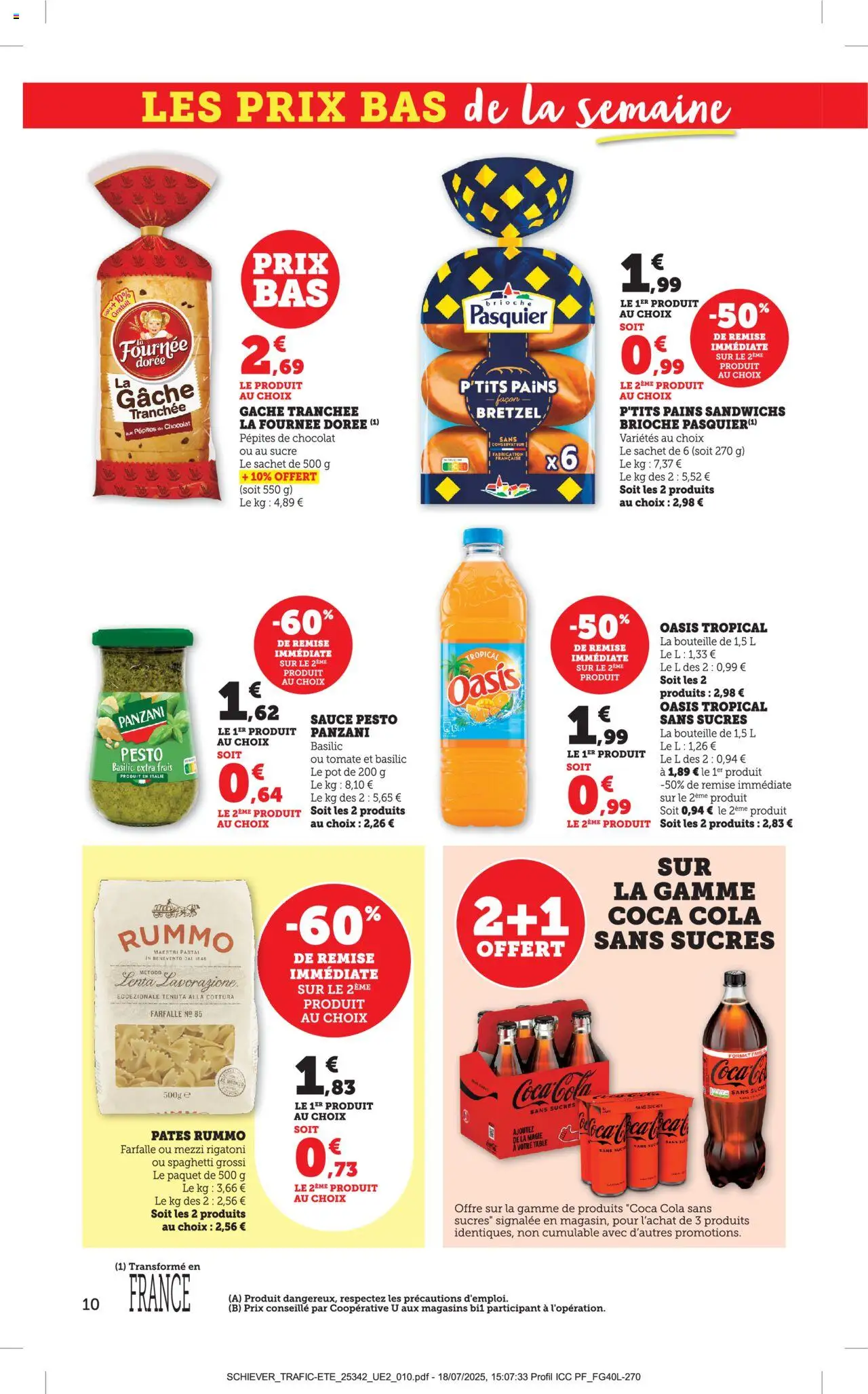  | Page: 10 | Produits: Sucre, Oasis tropical, Coca cola, Pâtes