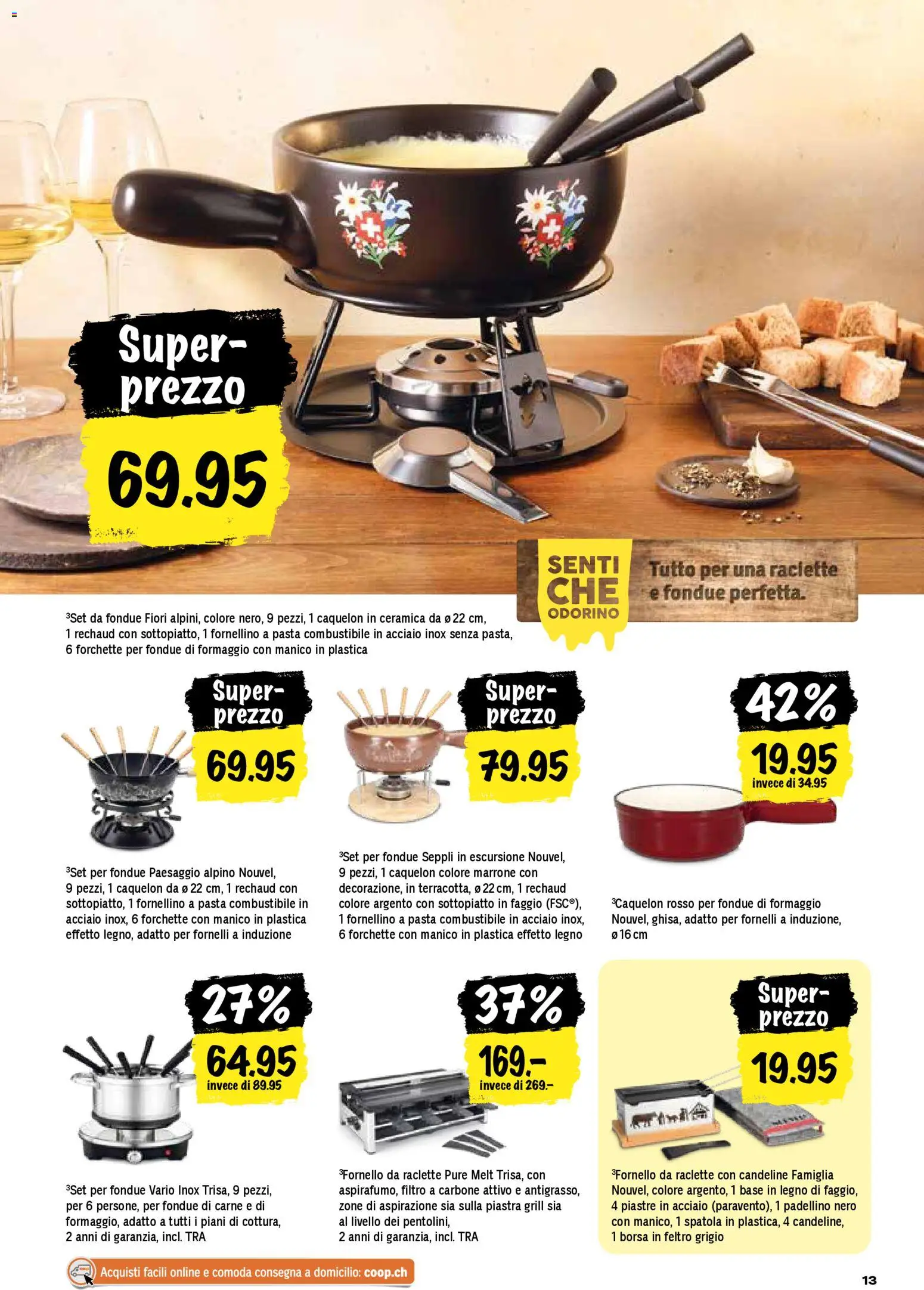 Coop - Una settimana di azioni – gültig ab 27.11.2025 | Seite: 13 | Produkte: Pasta, Raclette, Fondue, Grill