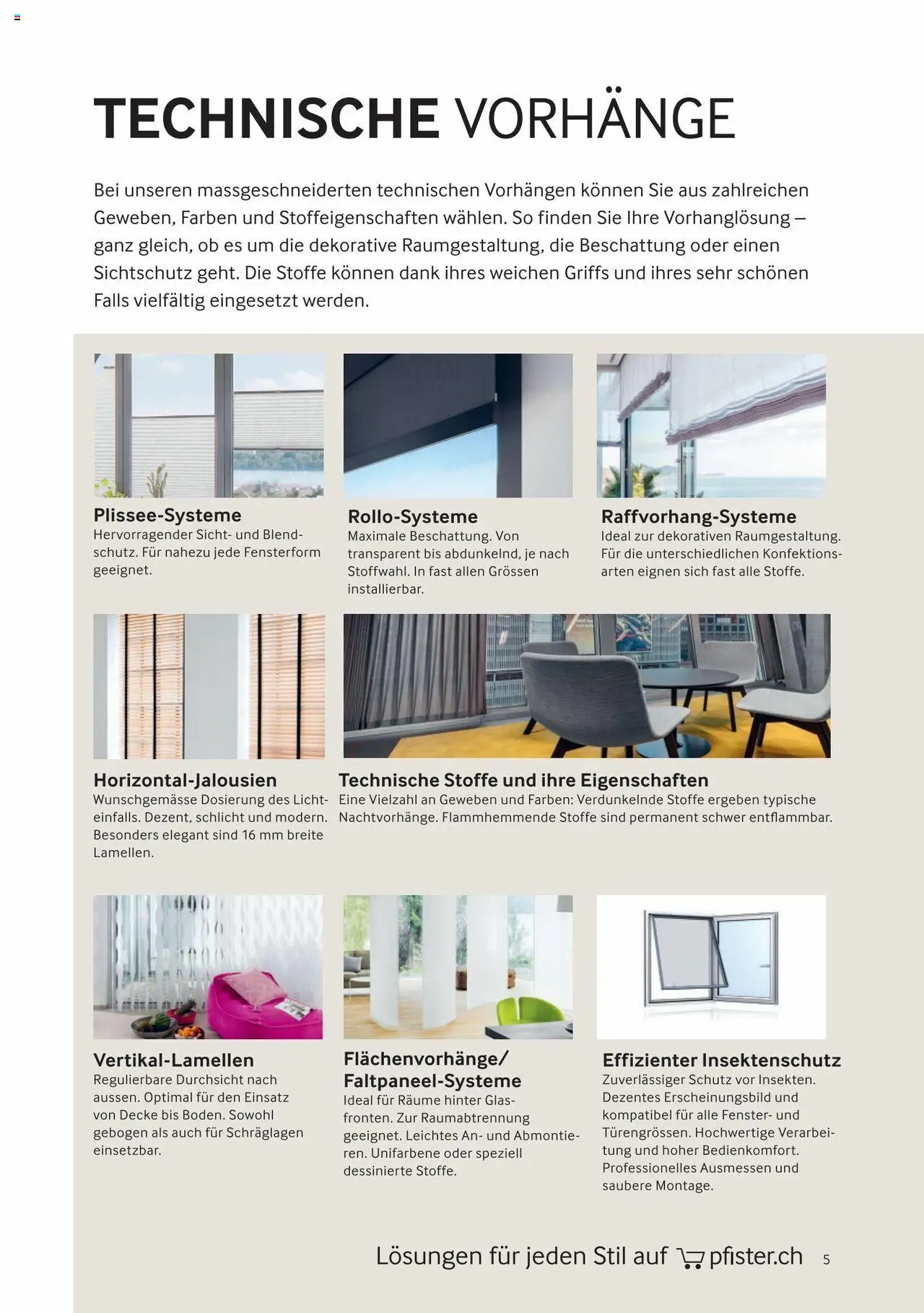 Pfister Broschüre Vorhangservice ab 05.09.2023 | Seite: 5 | Produkte: Decke