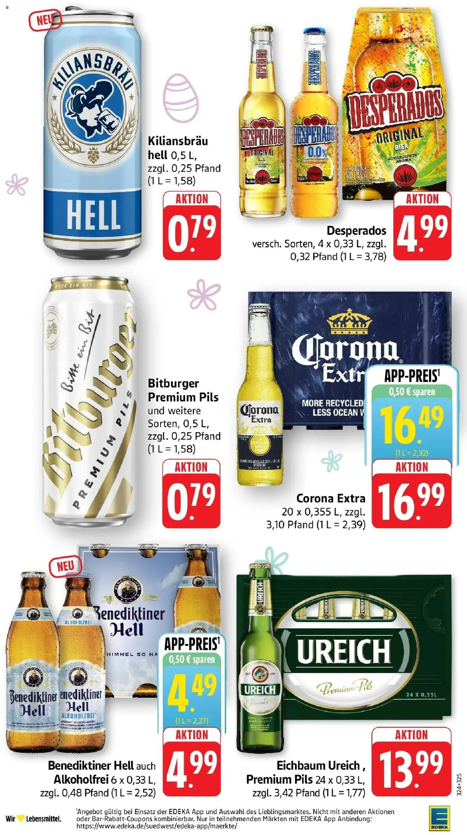 Edeka prospekt Weinheim	 – gültig ab 29.03.2026 | Seite: 40 | Produkte: Bitburger, Bier, Pils, Desperados