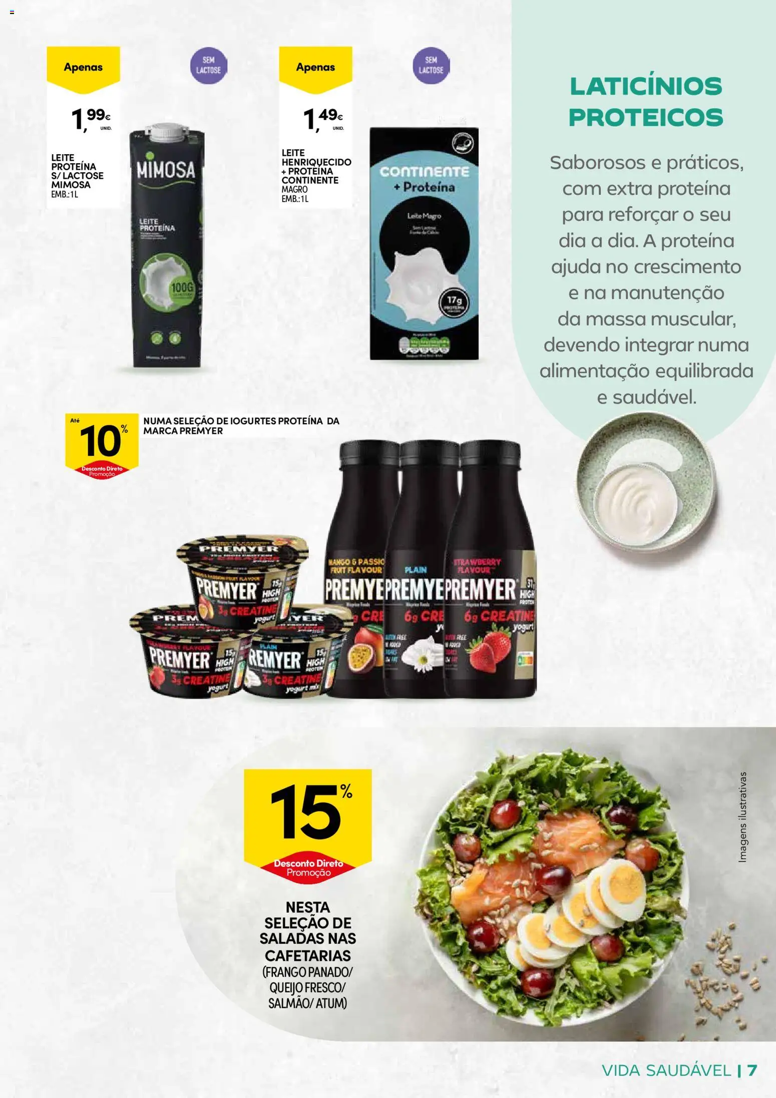 Continente - Açores: Vida Saudável │ válido de 20.01.2026 | Página: 7 | Produtos: Iogurtes, Saladas, Queijo, Proteina