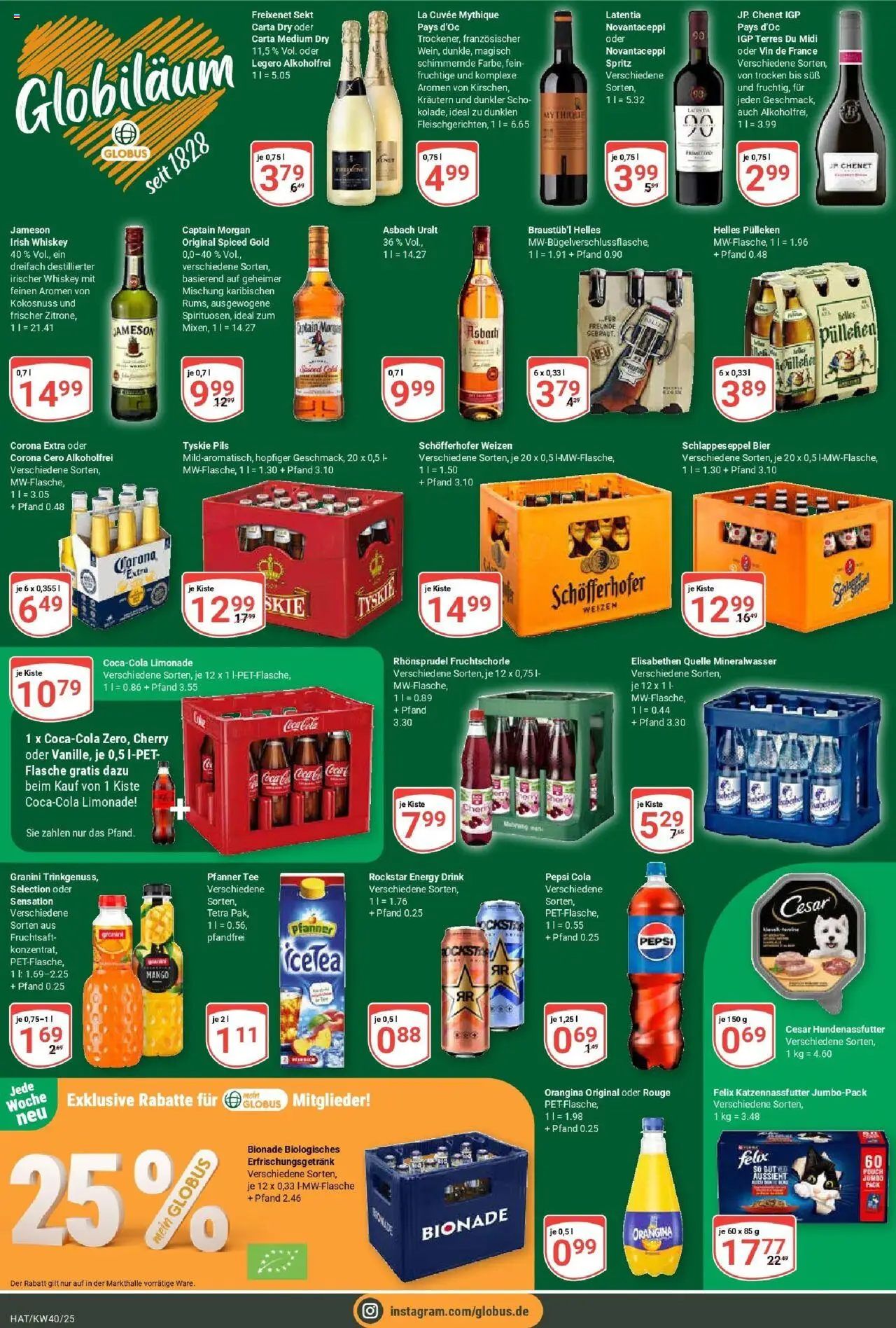 Globus prospekt Hattersheim	 – gültig ab 28.09.2025 | Seite: 5 | Produkte: Bier, Sekt, Rouge, Rhonsprudel