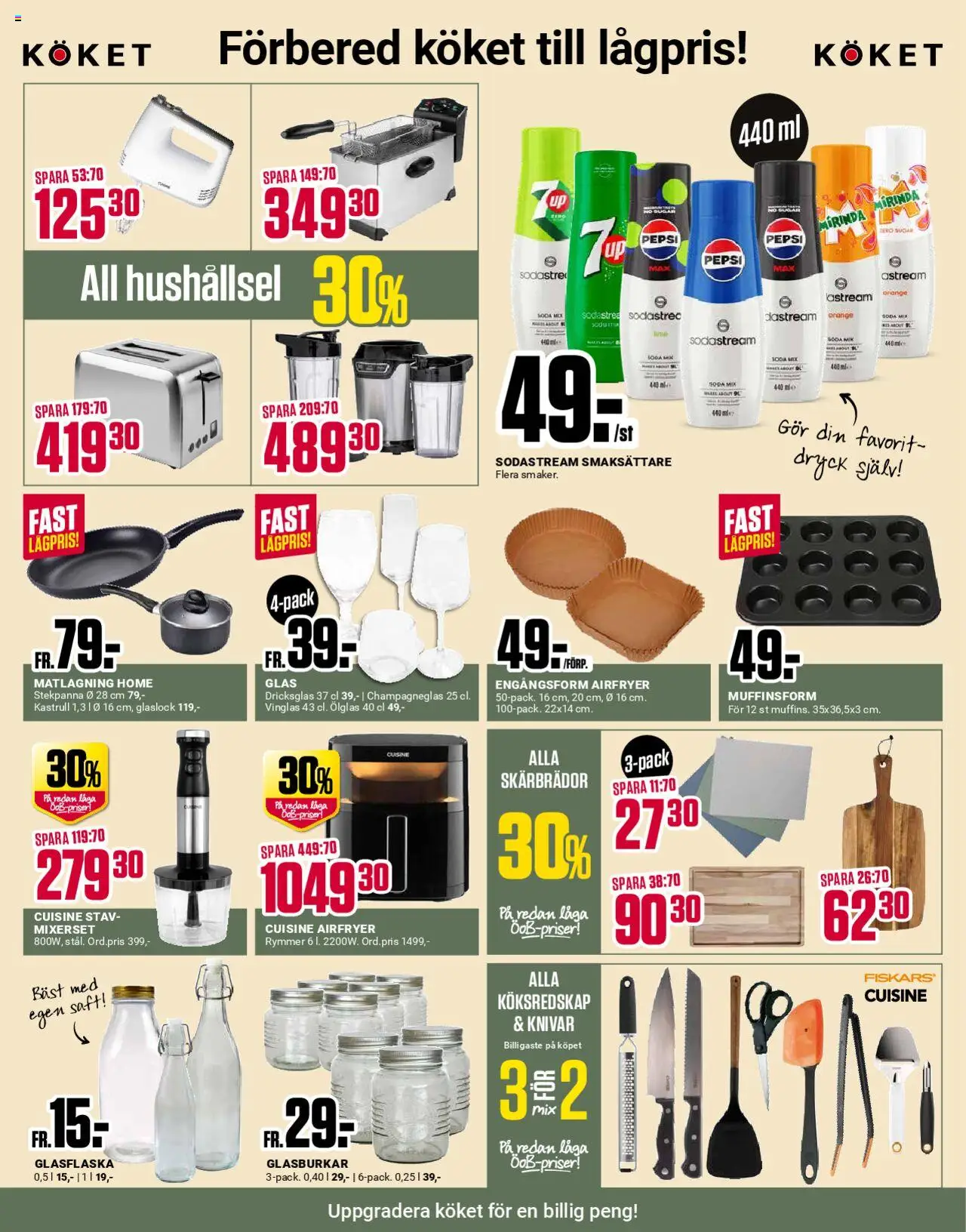 ÖoB reklamblad aktuell från 11.08.2025 | Sida: 6 | Produkter: Pepsi, Airfryer, Sodastream, Stekpanna