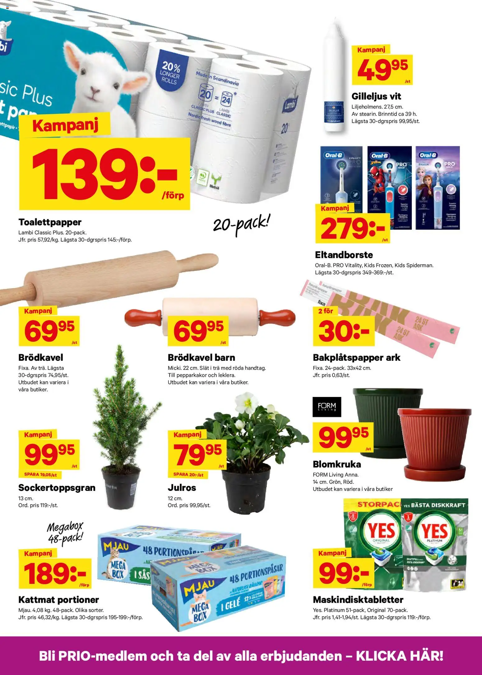 City Gross reklamblad aktuell från 10.11.2025 | Sida: 7 | Produkter: Eltandborste, Toalettpapper, Bakplåtspapper, Kattmat