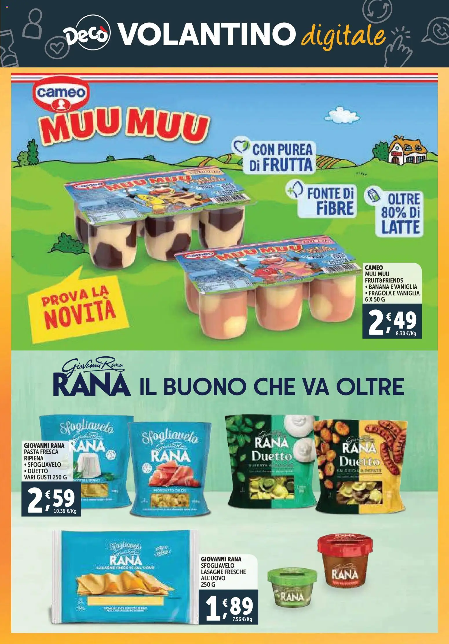 Volantino Decò del 28.11.2025 | Pagina: 4 | Prodotti: Frutta, Latte, Pasta