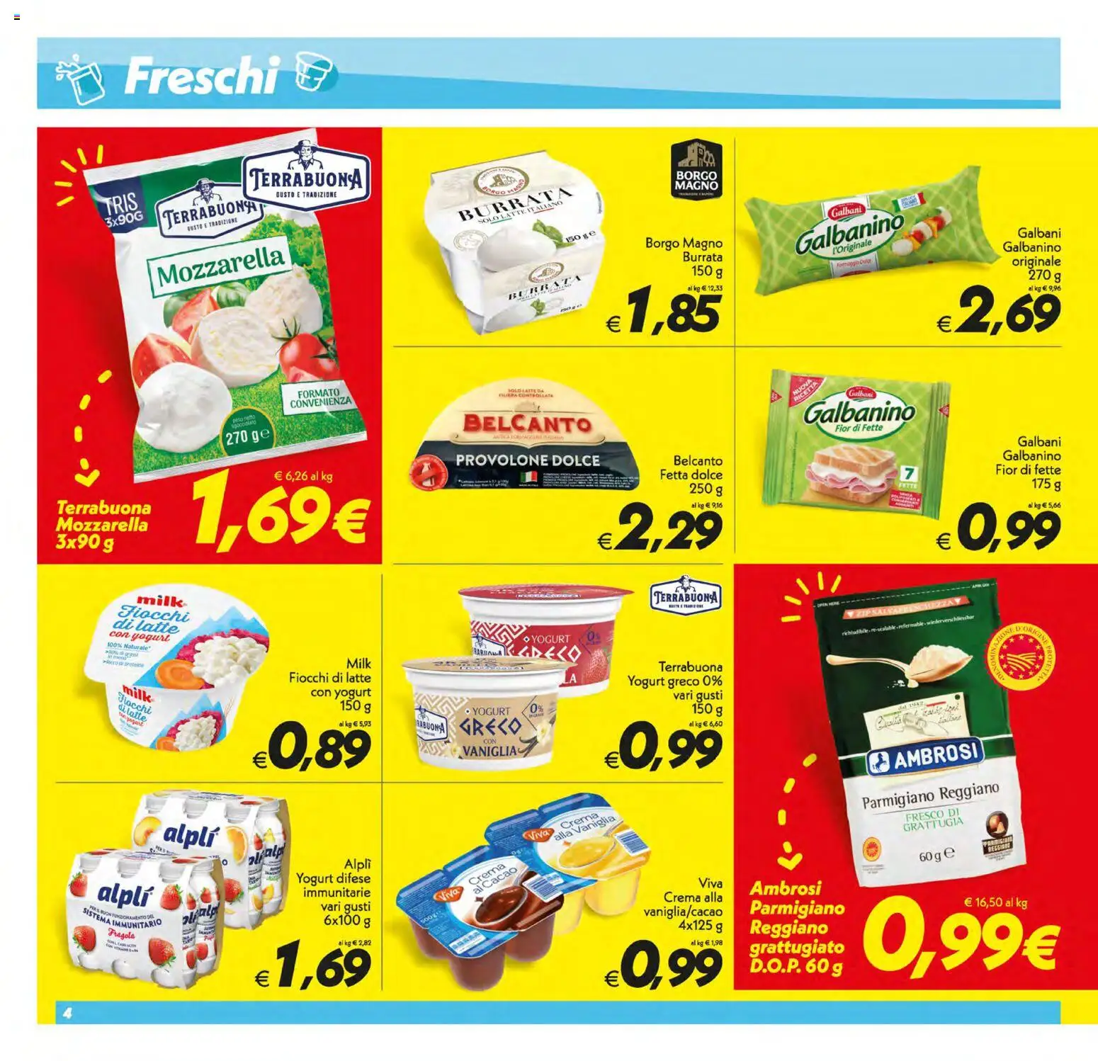 Volantino SuperConveniente del 05.01.2026 | Pagina: 4 | Prodotti: Fiocchi, Mozzarella, Cacao, Parmigiano reggiano