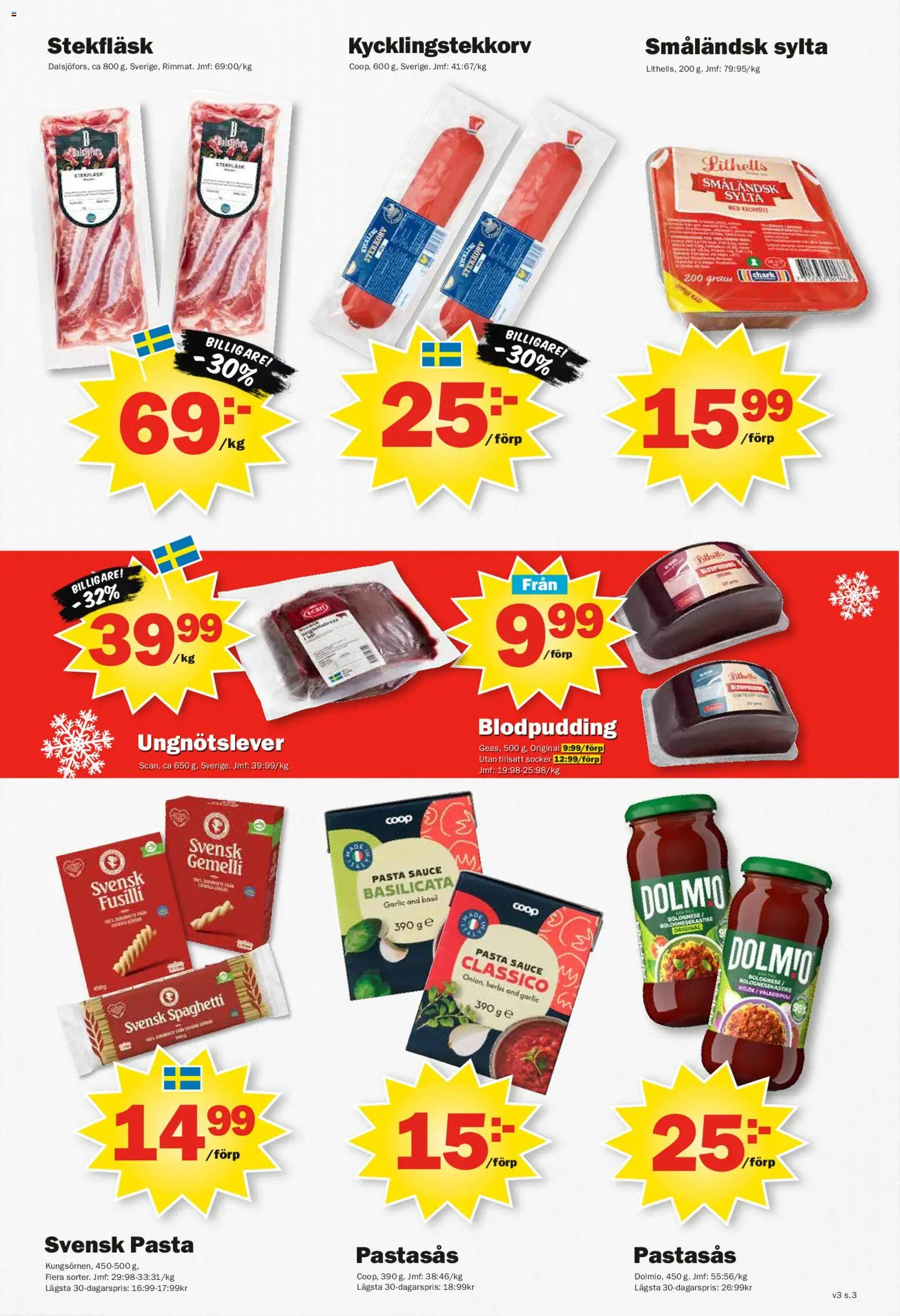 Pekås reklamblad aktuell från 12.01.2026 | Sida: 3 | Produkter: Spaghetti, Pasta