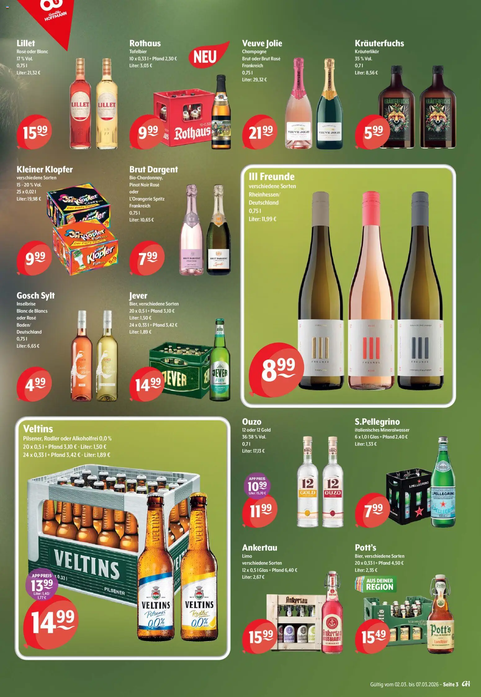 Getränke Hoffmann - Nordrhein - Westfalen – gültig ab 02.03.2026 | Seite: 3 | Produkte: Mineralwasser, Radler, Himbeere, Veltins