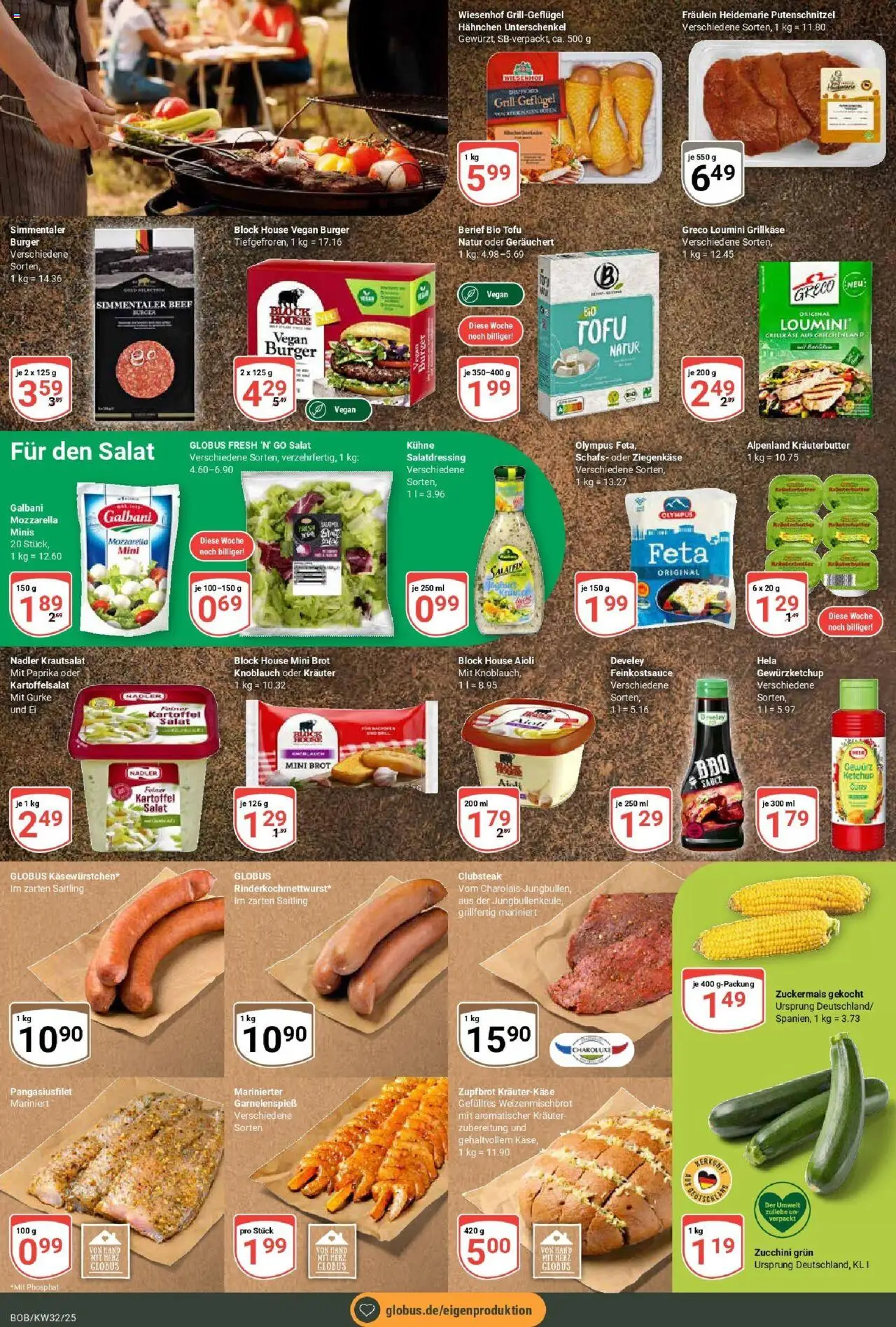 Globus prospekt Bobenheim-Roxheim	 - gültig ab dem 03.08.2025 | Seite: 13 | Produkte: Hahnchen, Joghurt, Knoblauch, Zucchini