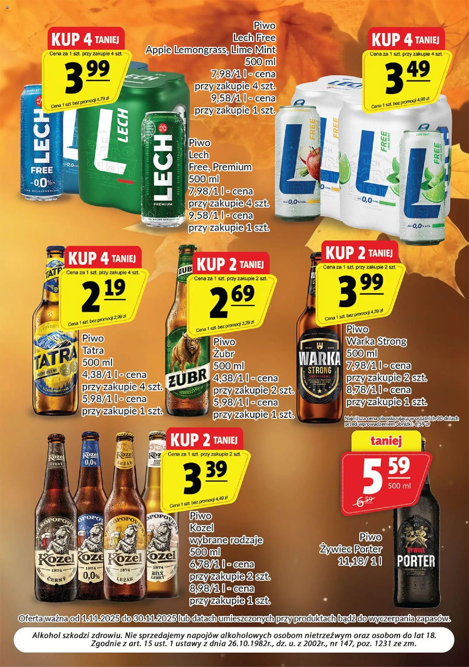 Prim Market Gazetka - Oferta alkoholowa od 01.11.2025 | Strona: 7 | Produkty: Leżak, Piwo Warka, Piwo, Alkohol