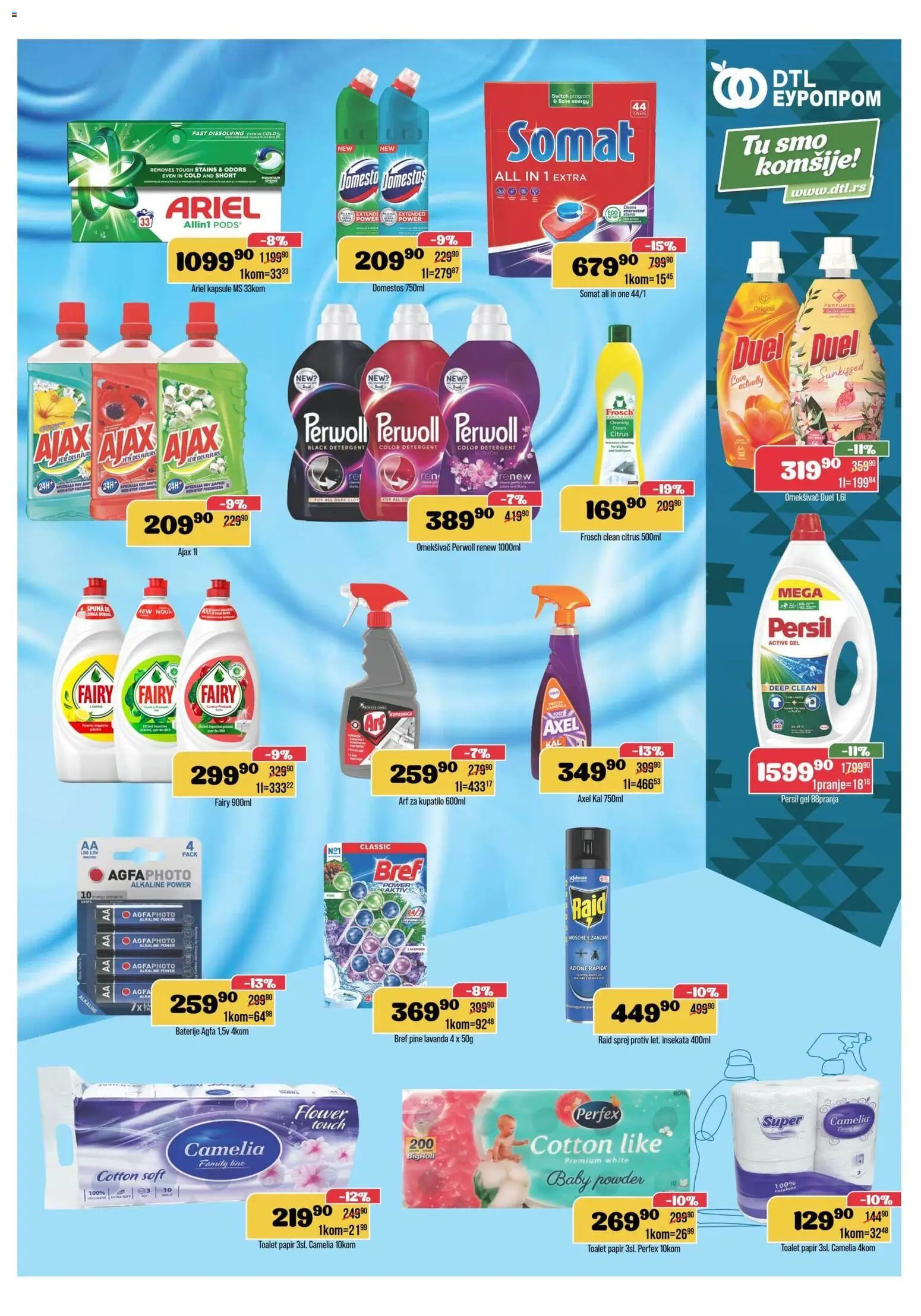 Europrom katalog - važi od 22.04.2026 | Strana: 11 | Proizvode: Perwoll, Kupatilo, Persil, Baterije