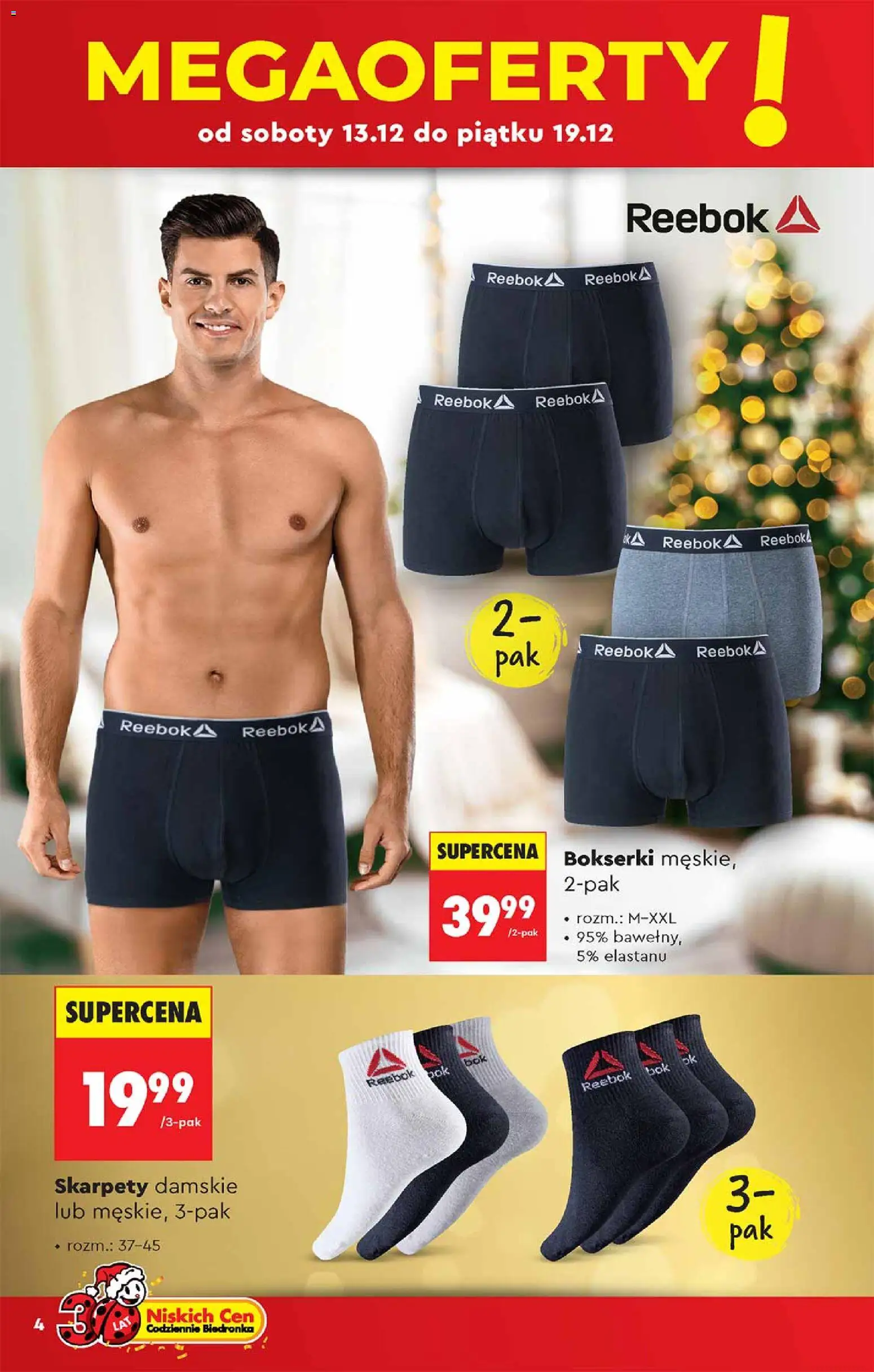Biedronka gazetka - Hity i inspiracje od 13.12.2025 | Strona: 4 | Produkty: Skarpety, Bokserki, Skarpety damskie
