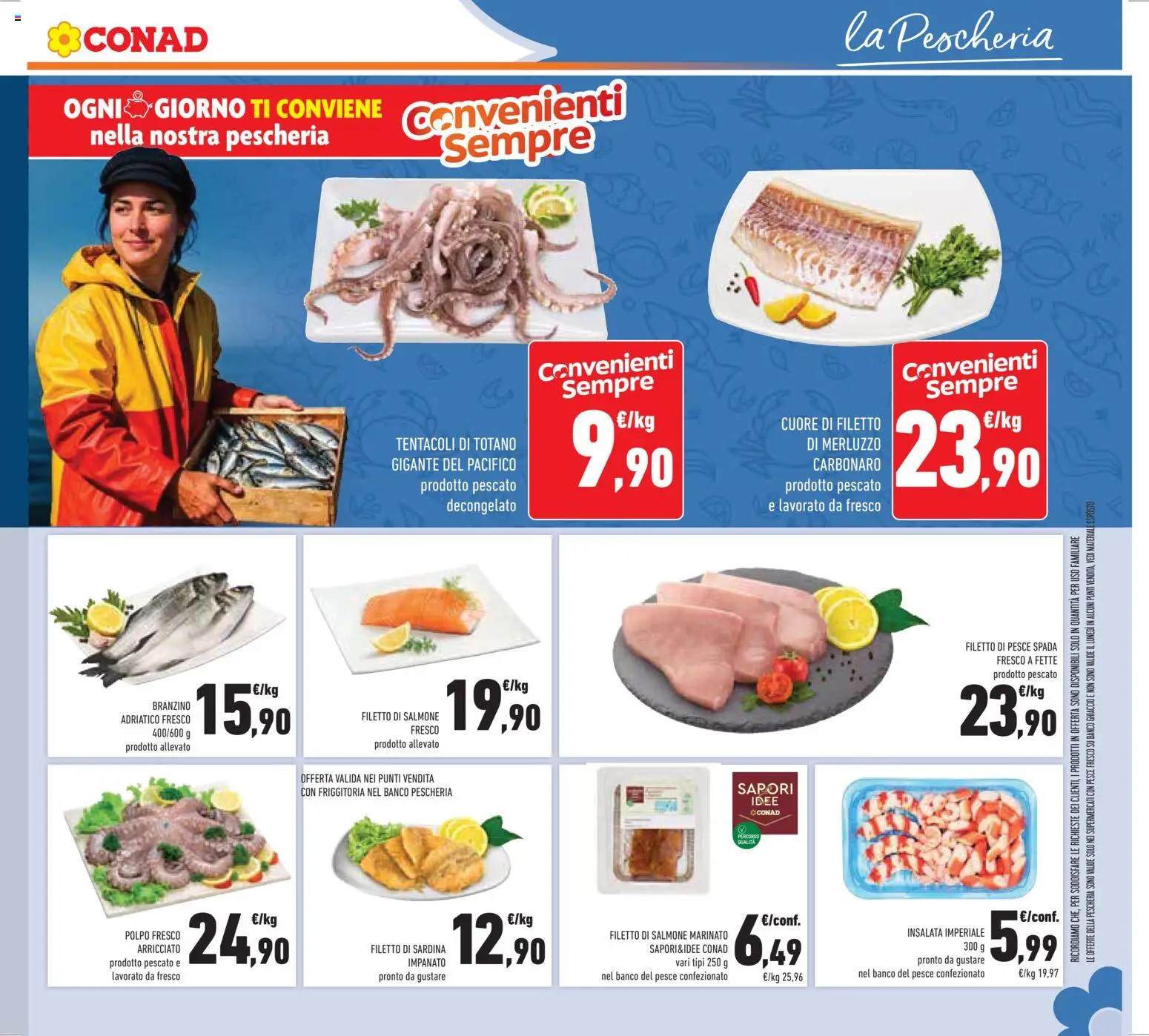 Volantino Conad del 29.01.2026 | Pagina: 11 | Prodotti: Polpo, Branzino, Totano, Pesce spada