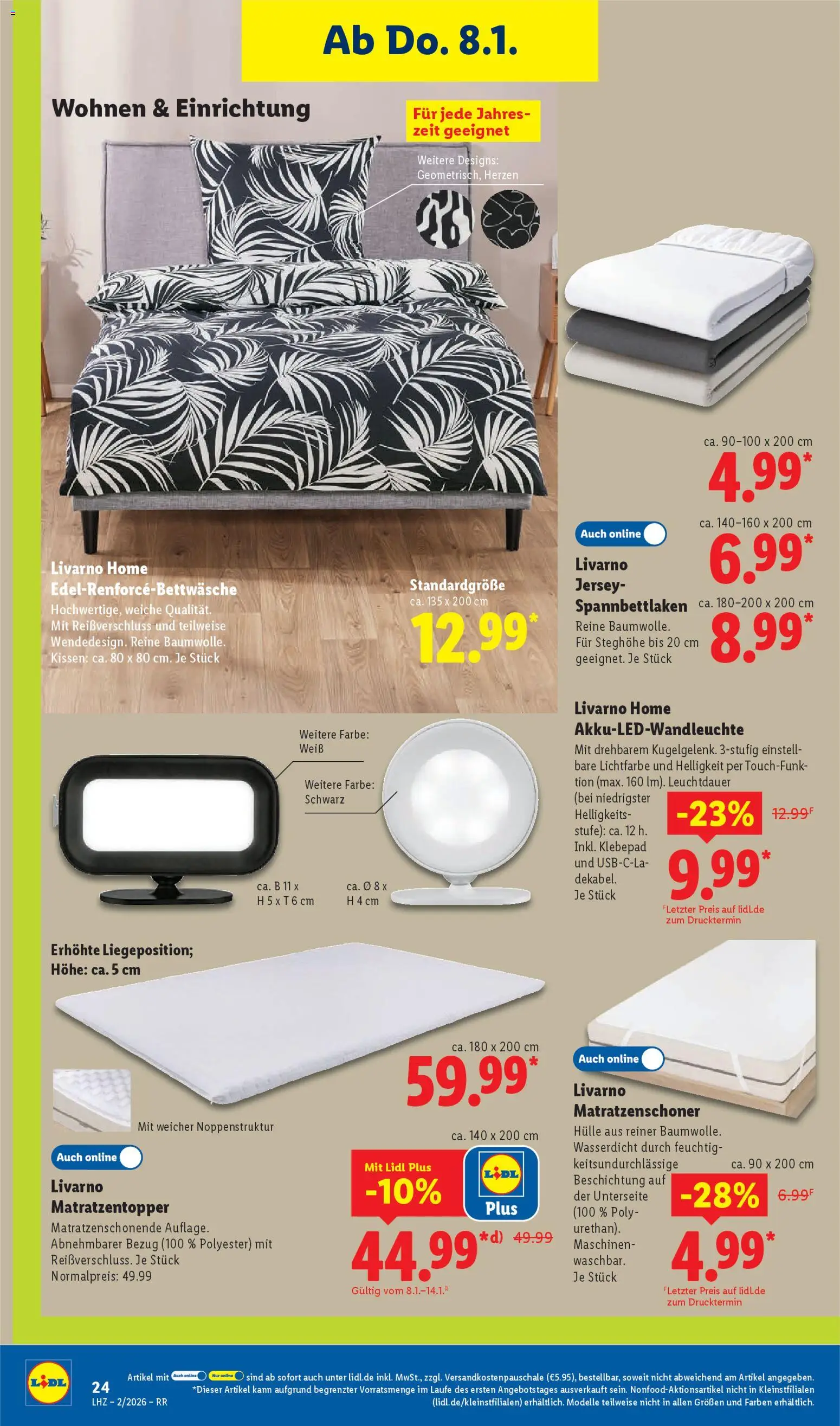 Lidl Prospekt Düsseldorf – gültig ab 05.01.2026 | Seite: 34 | Produkte: Hülle, Kissen, Matratzenschoner