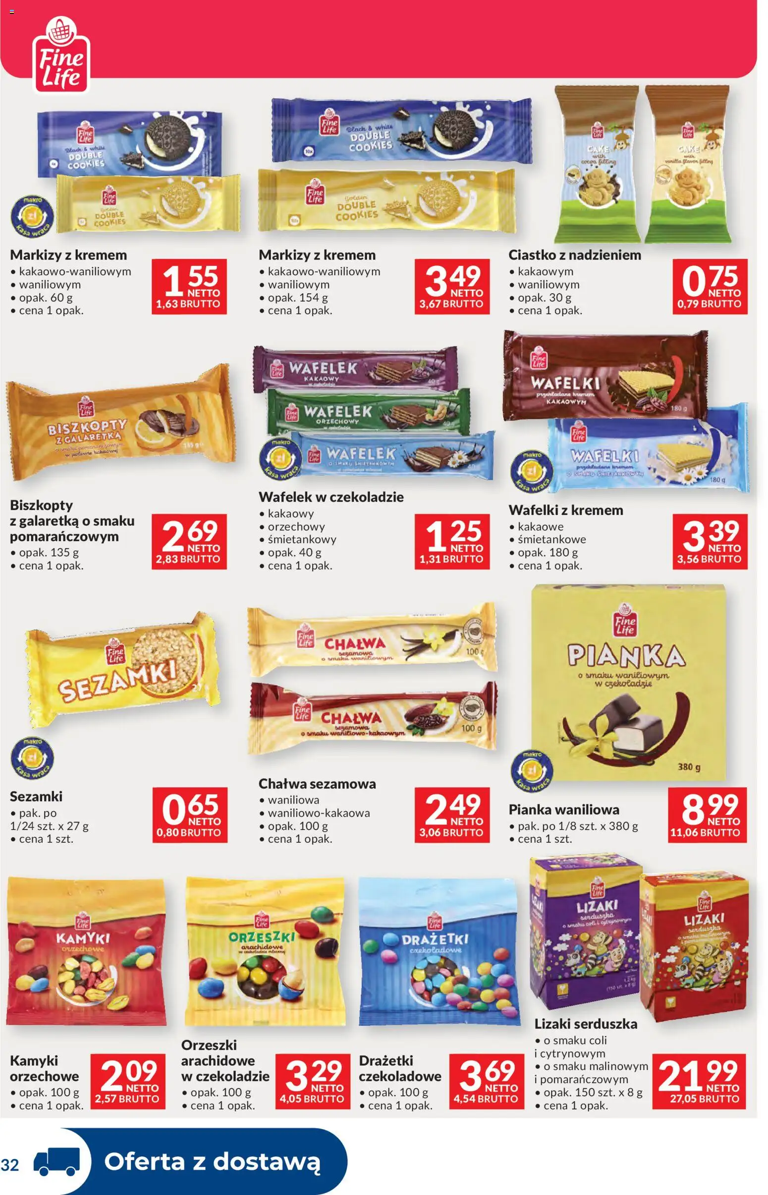 Makro Gazetka - Dystrybucja do sklepów od 20.01.2026 | Strona: 32 | Produkty: Galaretka, Wafelki, Lizaki